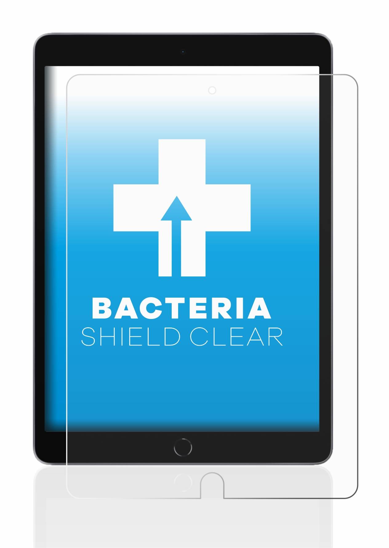 upscreen Schutzfolie für Apple iPad 10.2" WiFi 2021 / WiFi Cellular 2021 Antibakterielle Folie Klar Anti-Kratzer