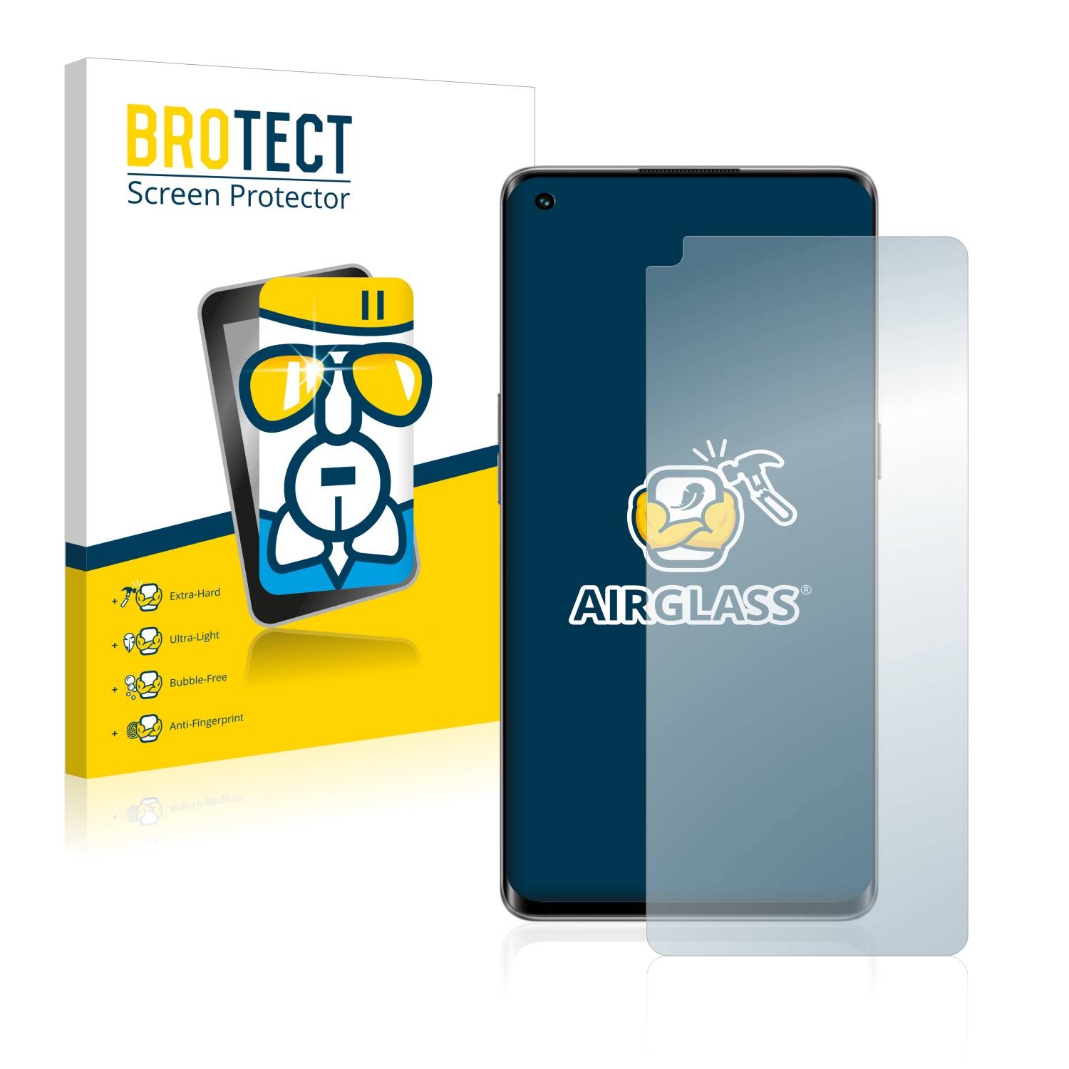 BROTECT AirGlass Flexible Schutz Glas Folie für Oppo Reno 5 5G Klar Transparent