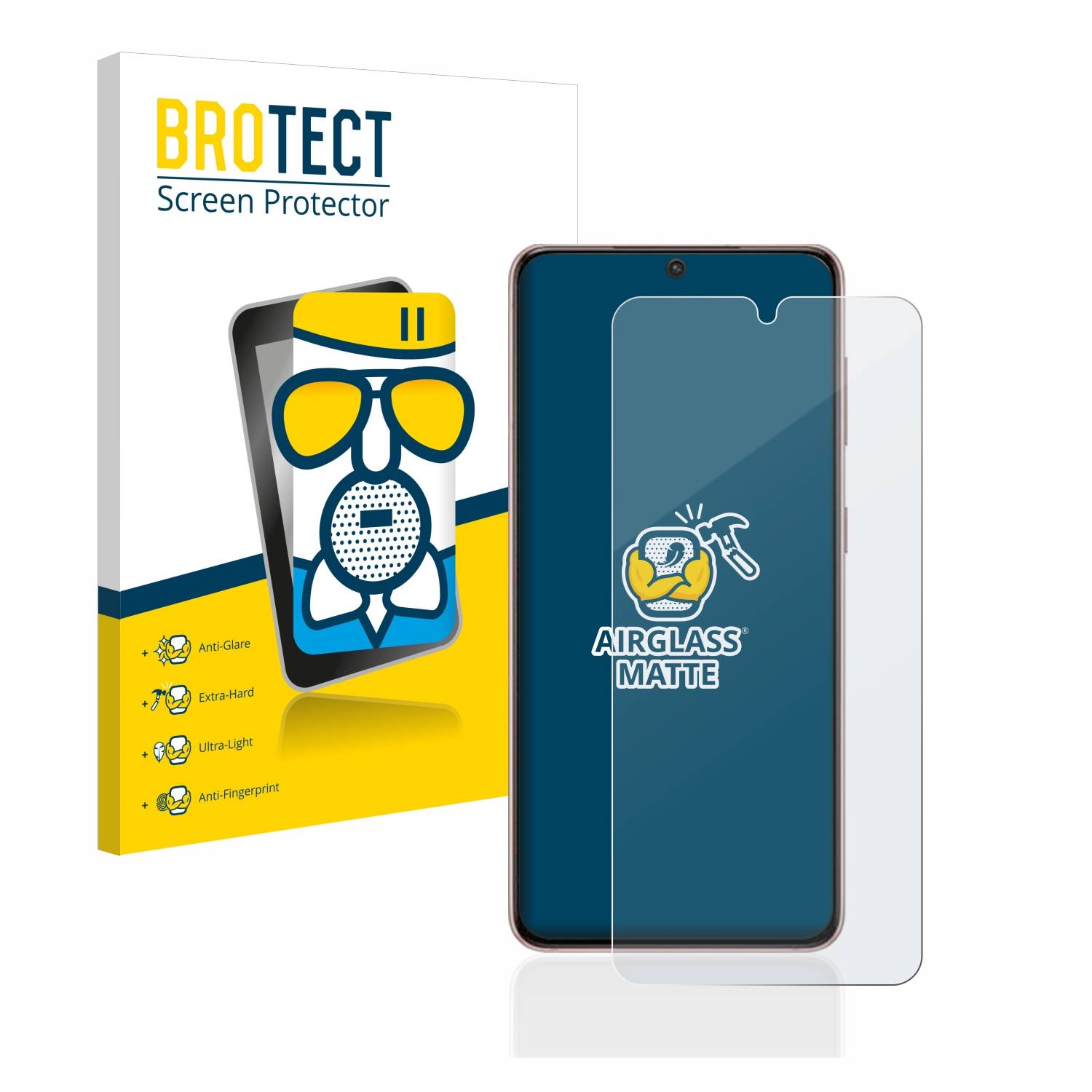 BROTECT AirGlass Flexible Schutz Glas Folie für Samsung Galaxy S21 / 5G Matt Entspiegelt