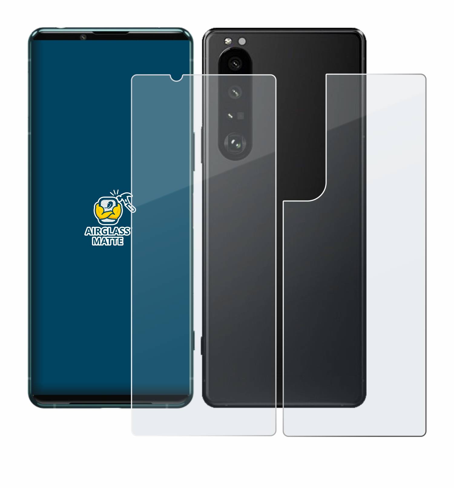 BROTECT AirGlass Flexible Schutz Glas Folie für Sony Xperia 5 III (Display+Rückseite) Matt Entspiegelt