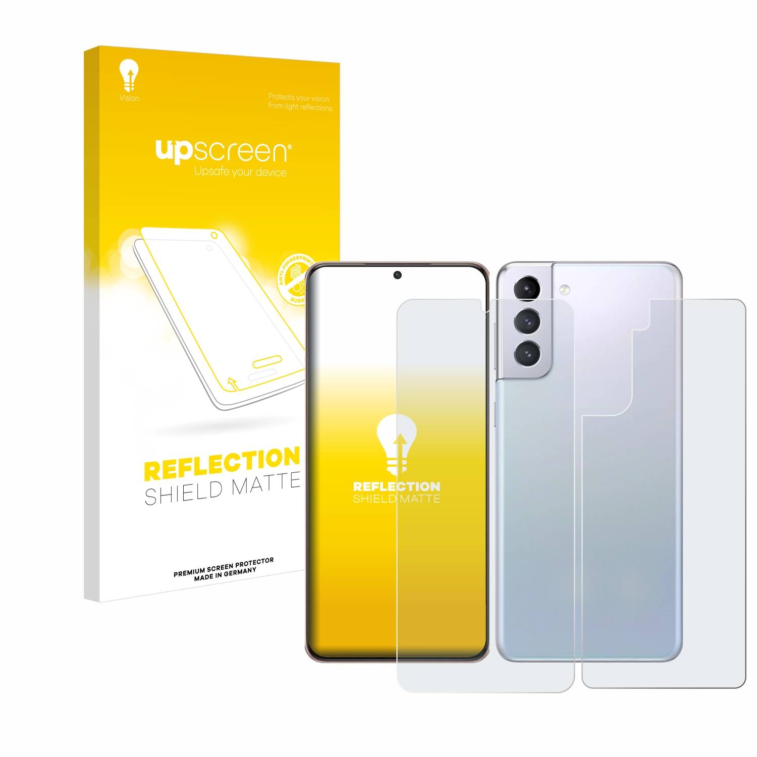 upscreen Schutzfolie für Samsung Galaxy S21 Plus 5G (Display+Rückseite) Folie Matt Entspiegelt Anti-Reflex