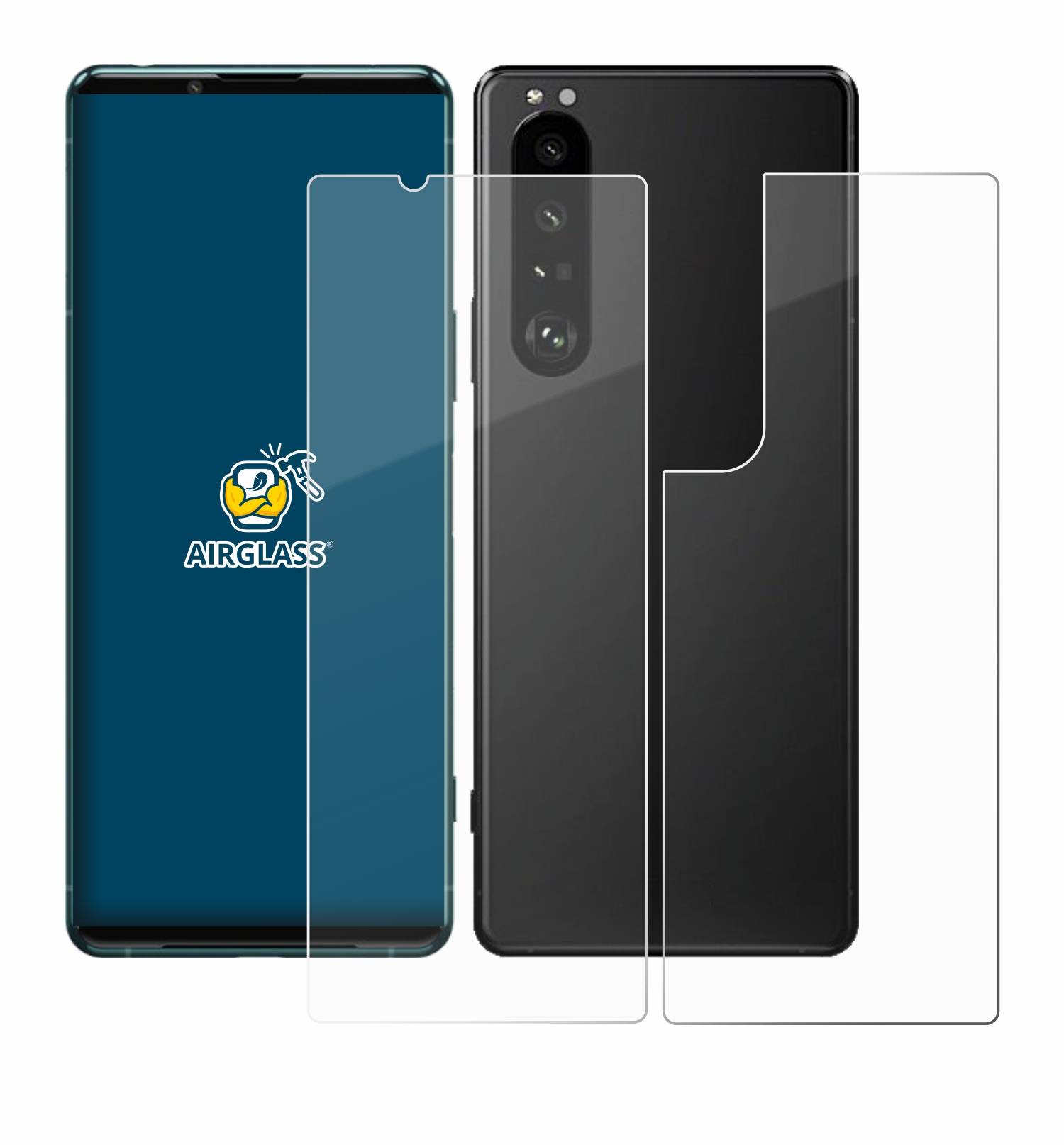 BROTECT AirGlass Flexible Schutz Glas Folie für Sony Xperia 5 III (Display+Rückseite) Klar Transparent