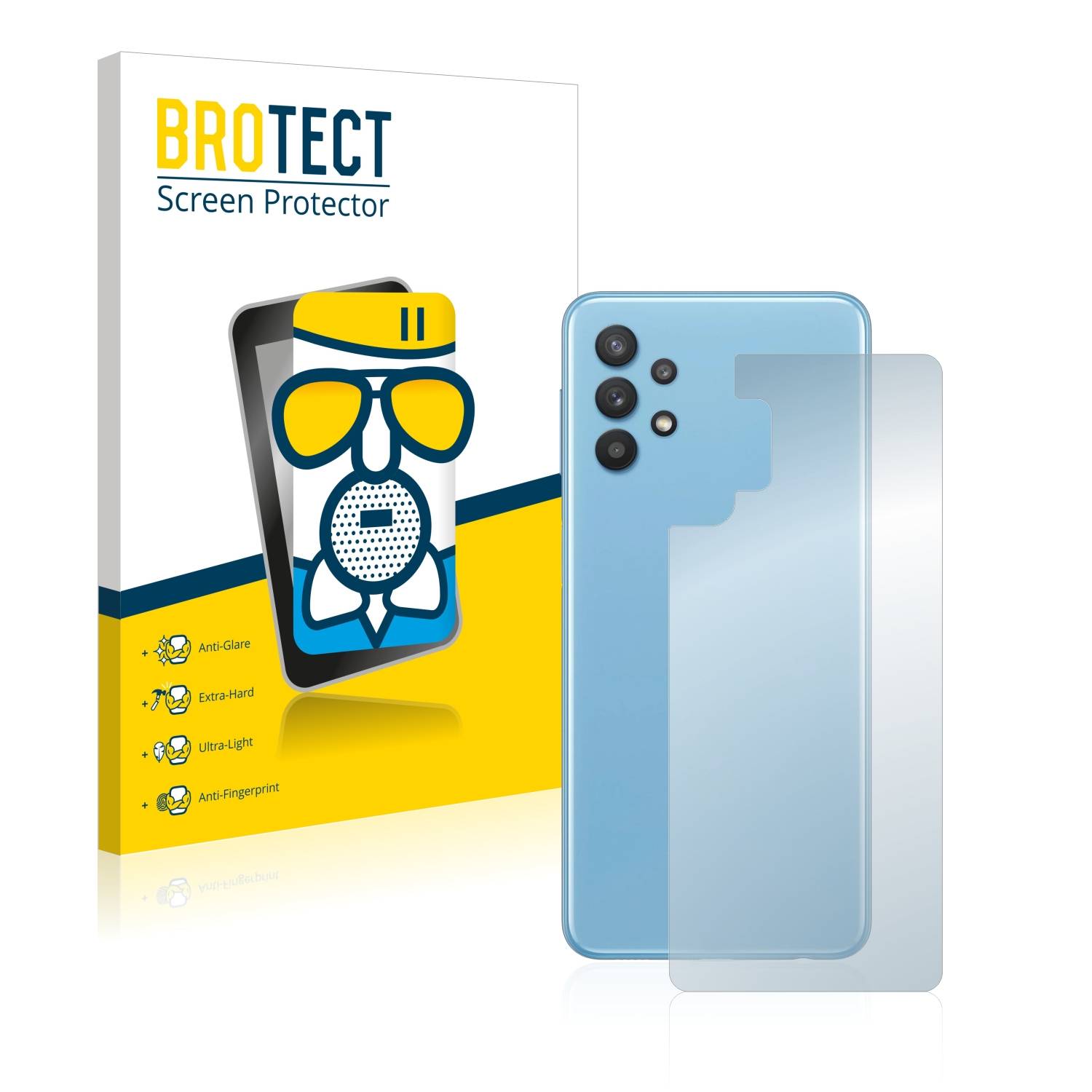 BROTECT AirGlass Flexible Schutz Glas Folie für Samsung Galaxy A32 5G (Rückseite) Matt Entspiegelt