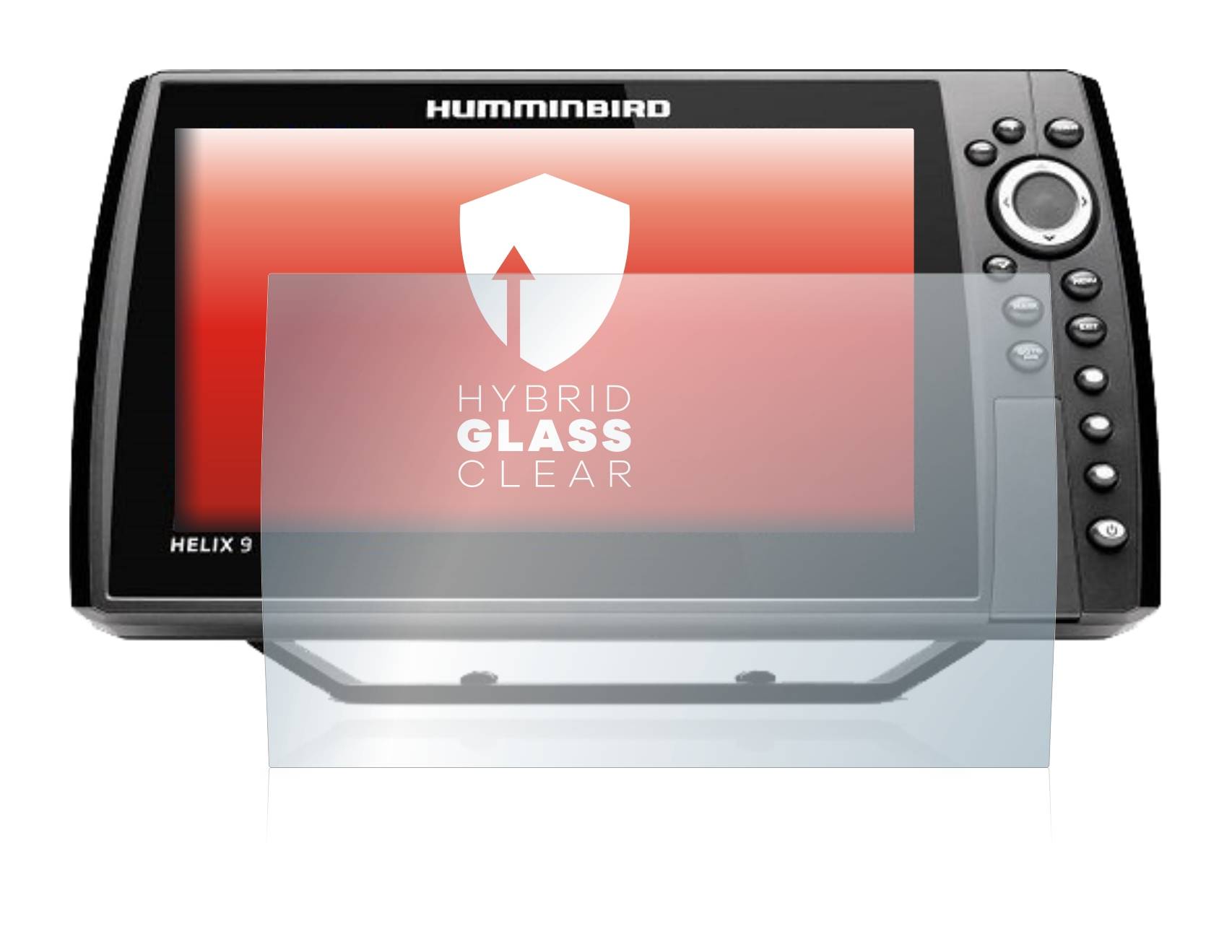 upscreen Hybrid Glass Clear Premium Schutzglas Folie für Humminbird Helix 9 CHIRP MSI+ GPS