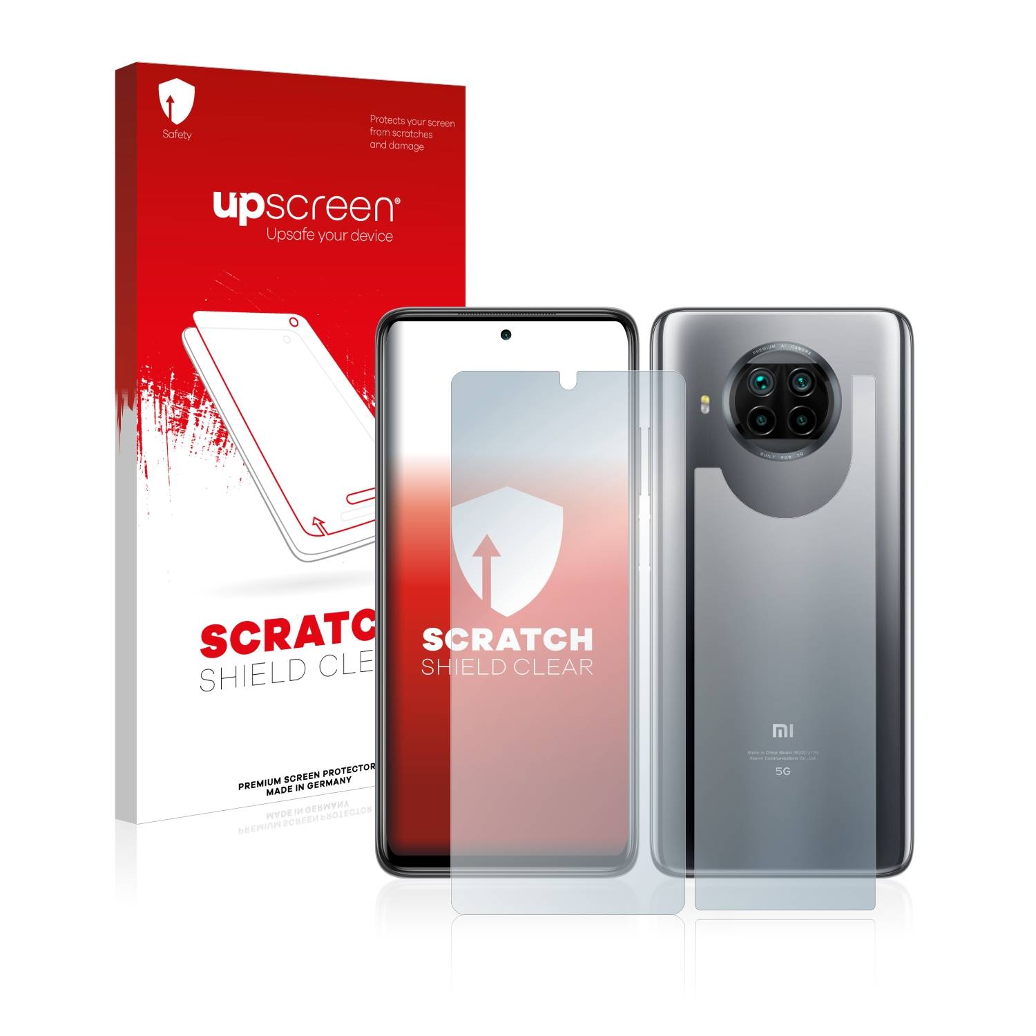 upscreen Schutzfolie für Xiaomi Mi 10T Lite (Display+Rückseite) Kratzschutz Anti-Fingerprint Klar