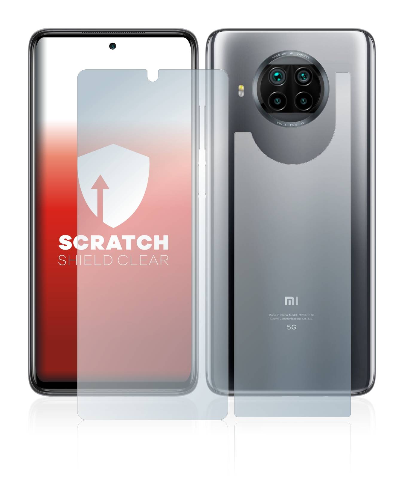 upscreen Schutzfolie für Xiaomi Mi 10T Lite (Display+Rückseite) Kratzschutz Anti-Fingerprint Klar