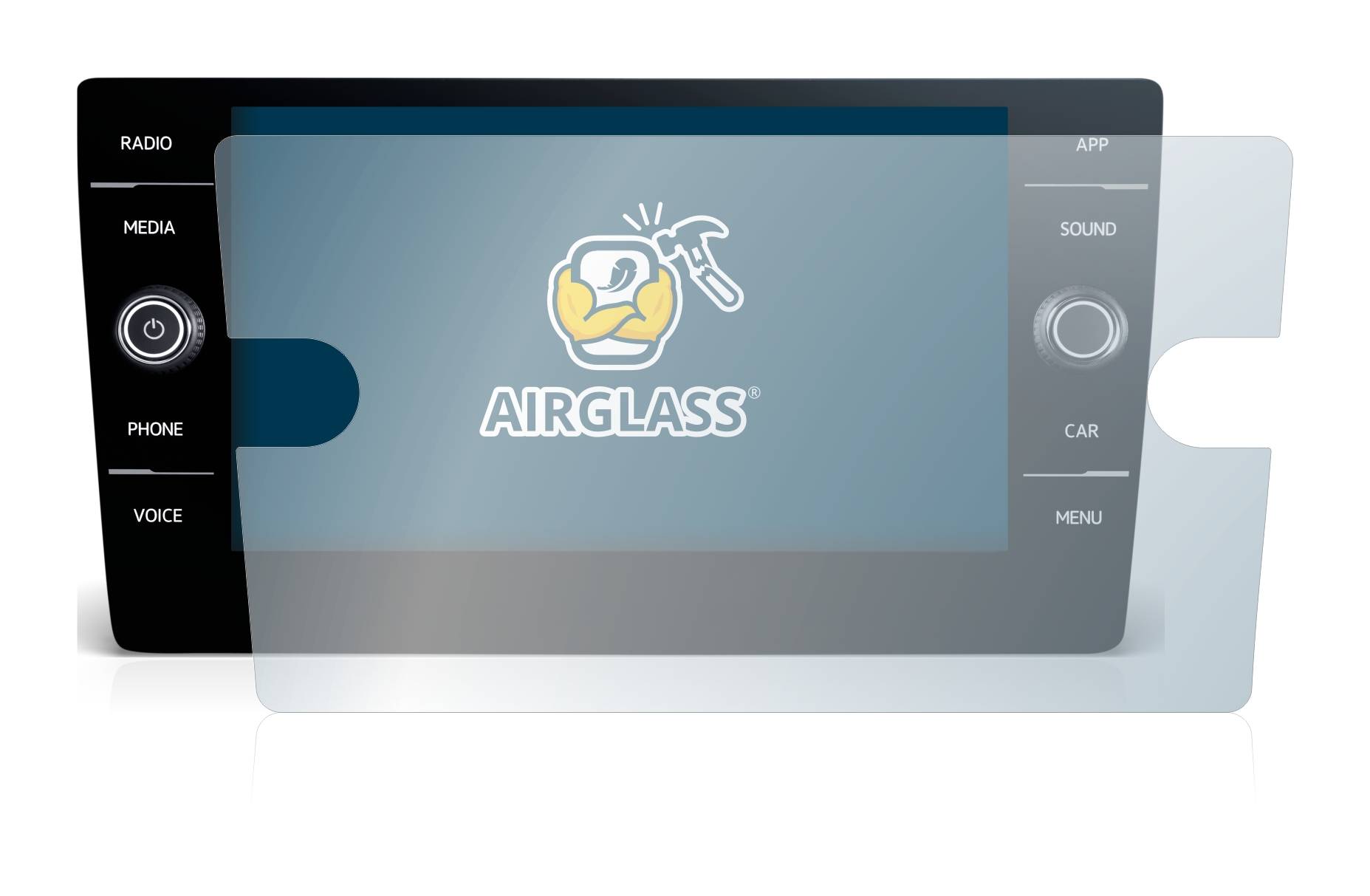BROTECT AirGlass Schutz Glas Folie für Volkswagen T-Roc United TSI 2020 Discover Media 8" 2020 Klar Transparent
