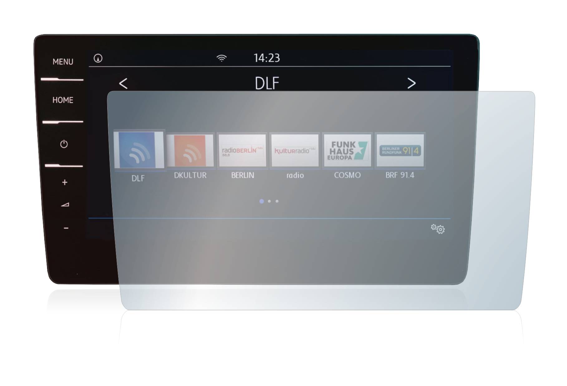 upscreen Scratch Shield Clear Premium Displayschutzfolie für Volkswagen T-Cross 2019