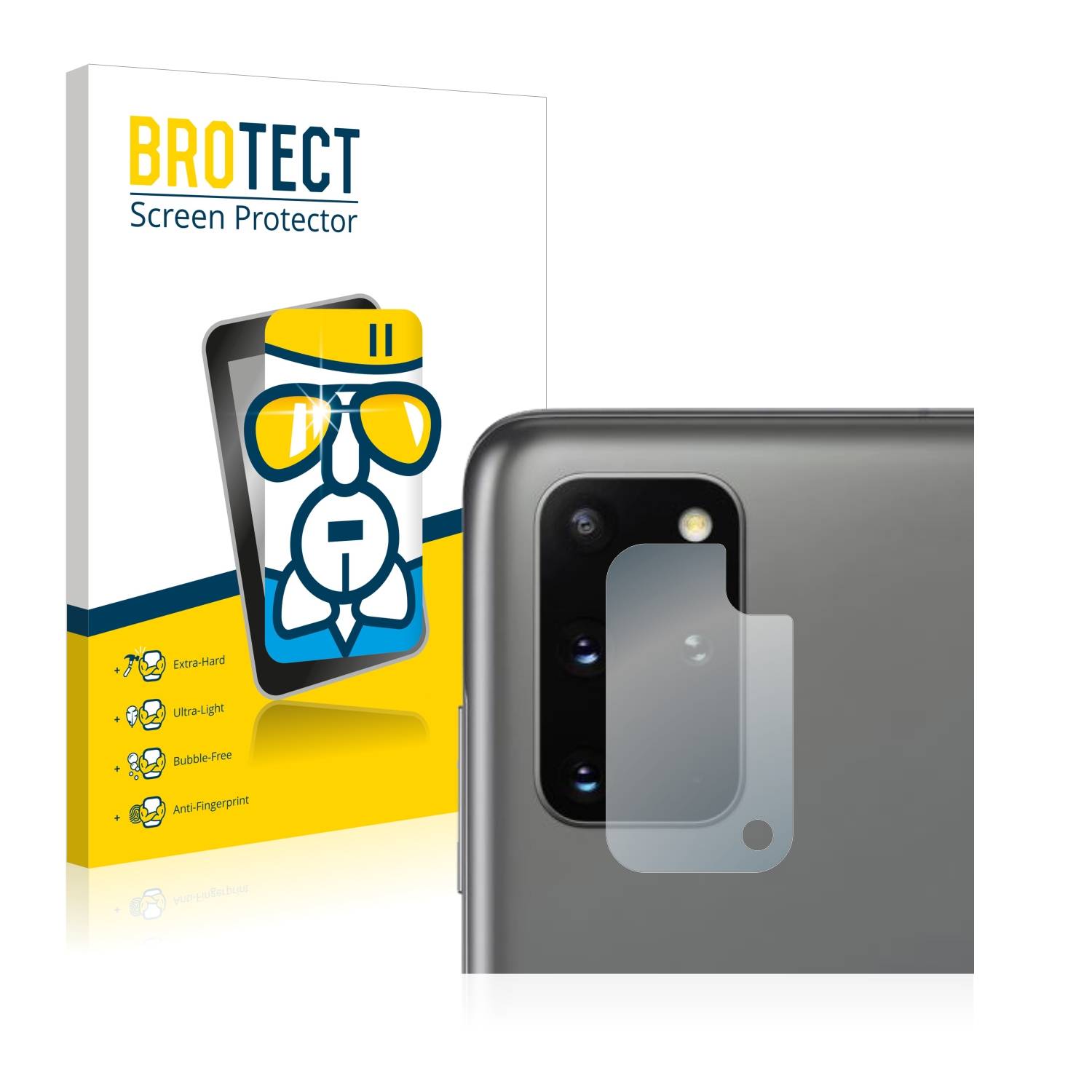 BROTECT AirGlass Flexible Schutz Glas Folie für Samsung Galaxy S20 Plus 5G (NUR Kameraschutz) Klar Transparent