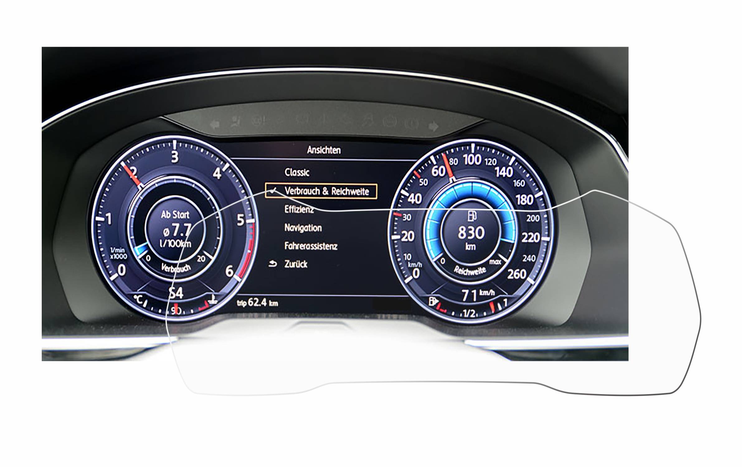 upscreen Scratch Shield Clear Premium Displayschutzfolie für Volkswagen Passat Active Info