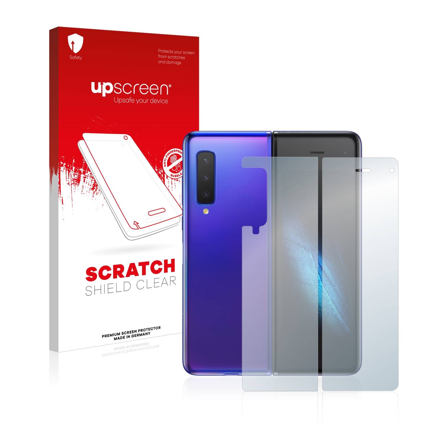 upscreen Schutzfolie für Samsung Galaxy Fold (Display+Rückseite) Kratzschutz Anti-Fingerprint Klar