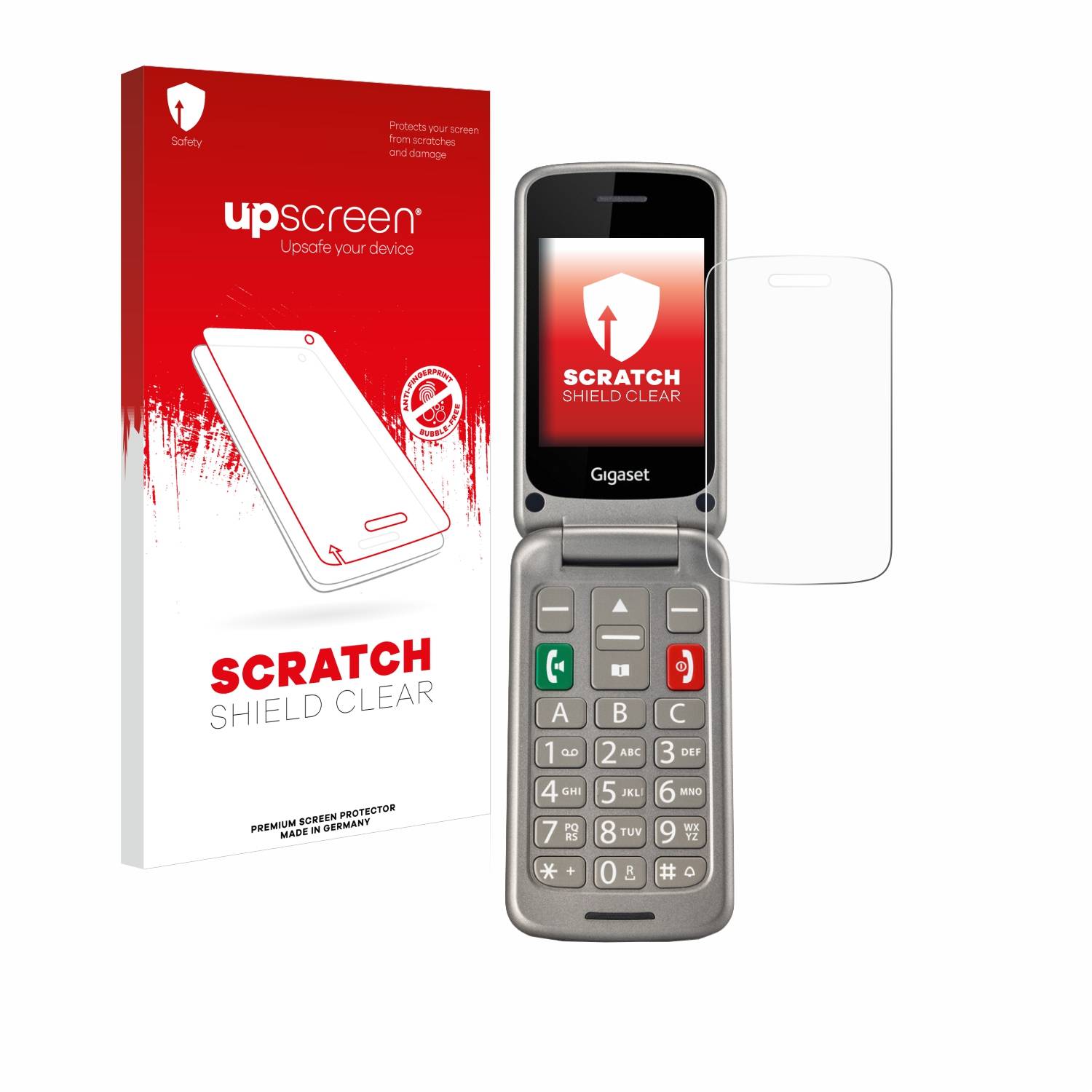 upscreen Schutzfolie für Gigaset GL590 Kratzschutz Anti-Fingerprint Klar