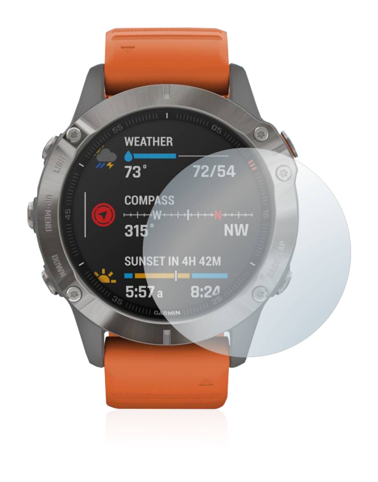 BROTECT AirGlass Flexible Schutz Glas Folie für Garmin Fenix 6 Klar Transparent