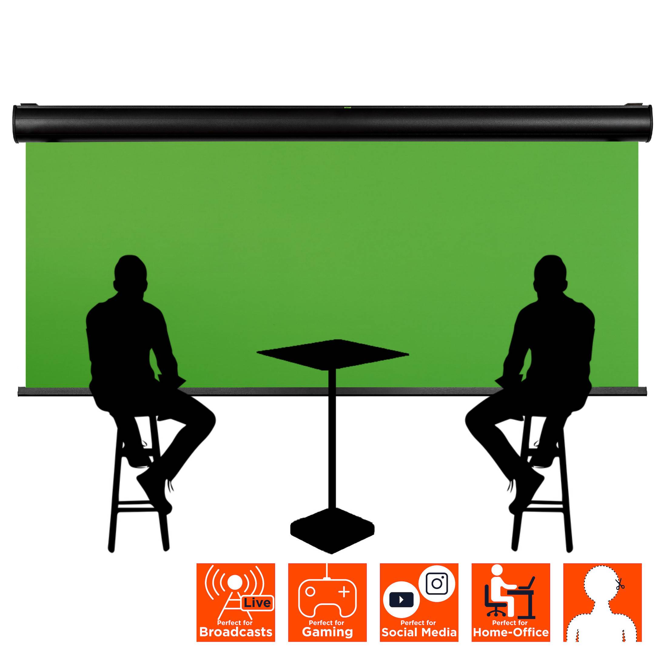 celexon Motor Chroma Key Green Screen 350 x 265 cm