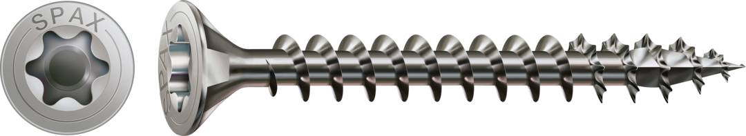 SPAX Universalschraube Holzschraube Edelstahl A2 Vollgewinde Senkkopf T-STAR plus CUT4-Spitze 4,5 x 30mm - 200 Stück