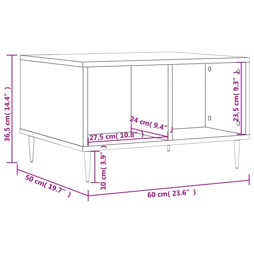 vidaXL Couchtisch Räuchereiche 60x50x36,5 cm Holzwerkstoff