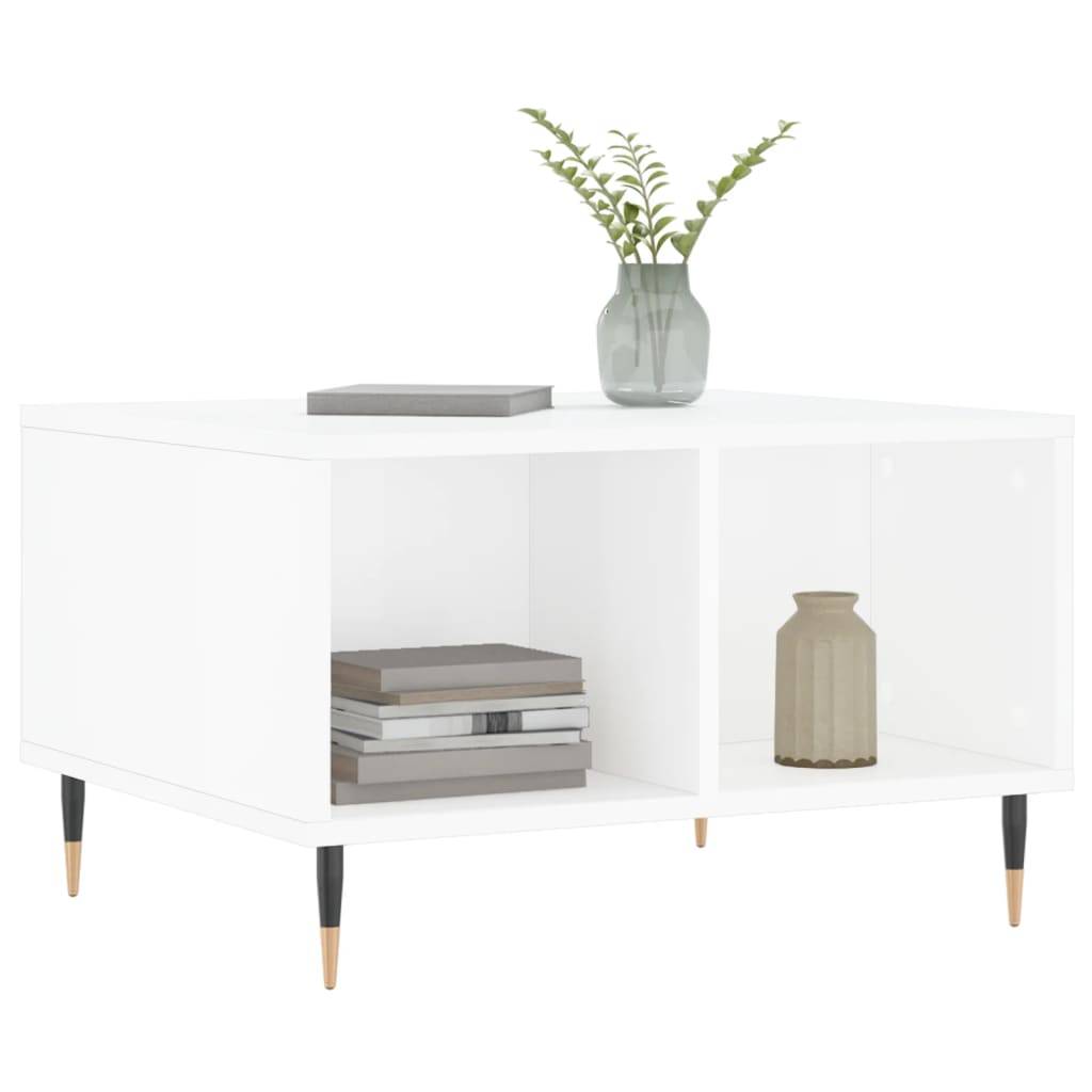 vidaXL Couchtisch Hochglanz-Weiß 60x50x36,5 cm Holzwerkstoff