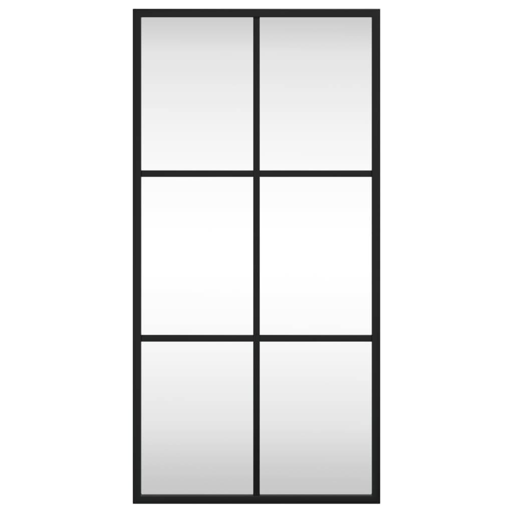 vidaXL Wandspiegel Schwarz 30x60 cm Rechteckig Eisen