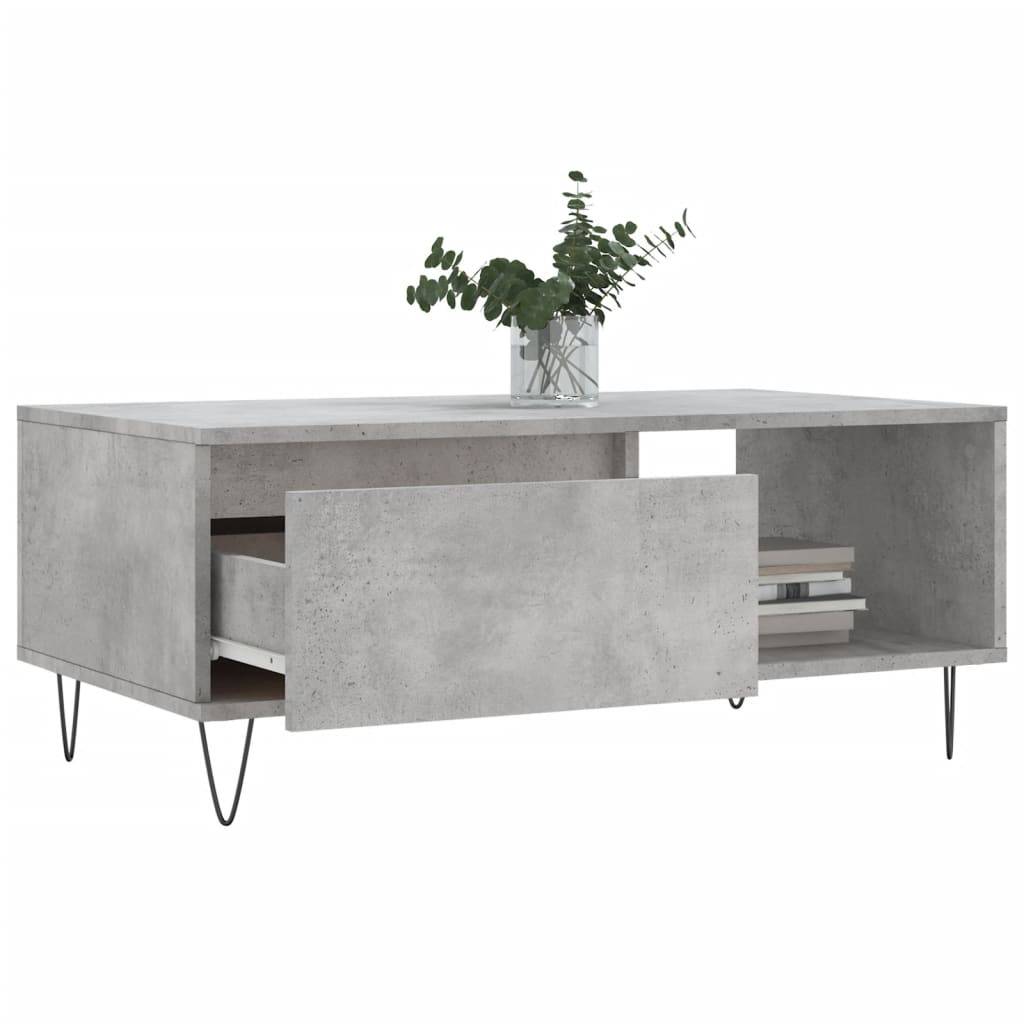 vidaXL Couchtisch Betongrau 90x50x36,5 cm Holzwerkstoff