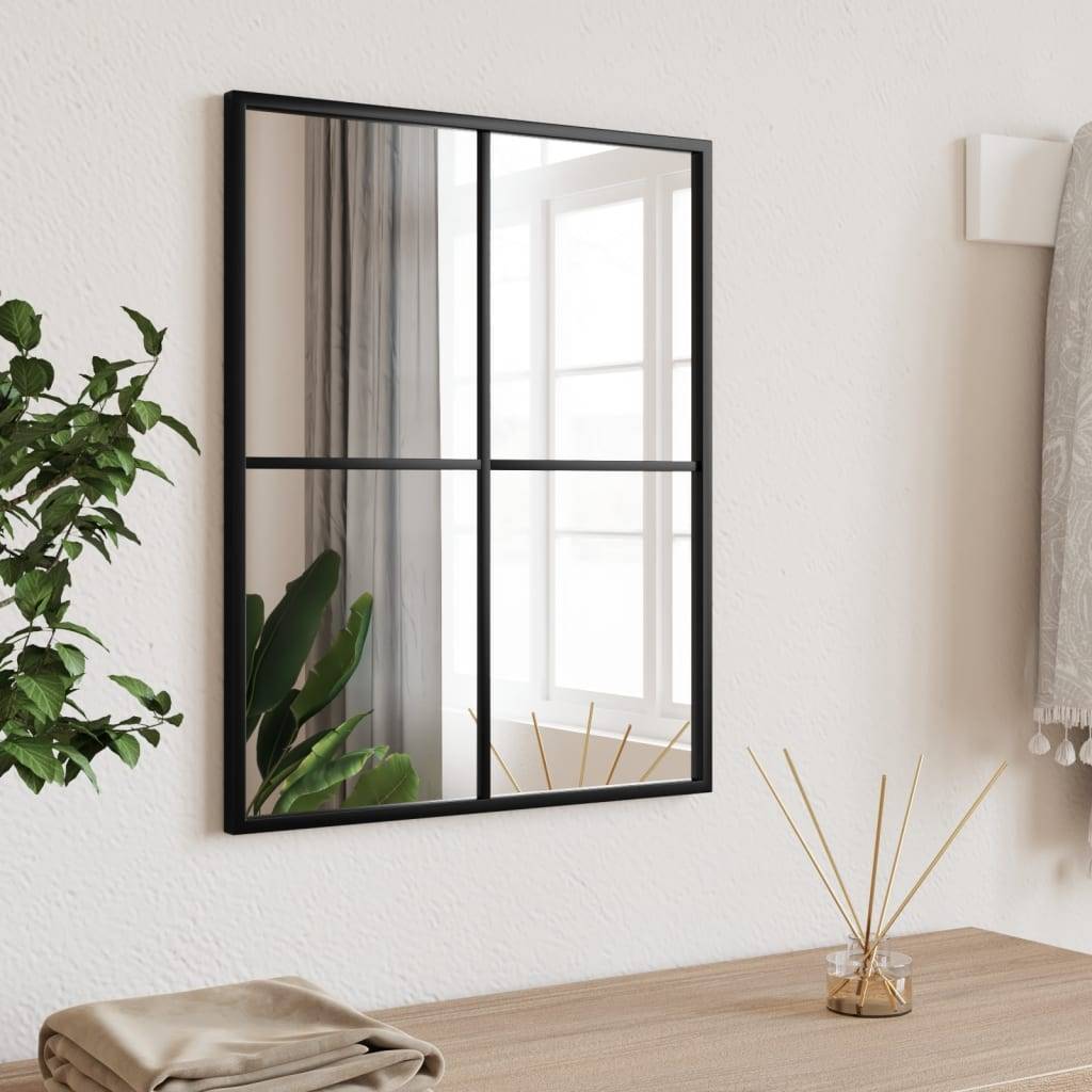 vidaXL Wandspiegel Schwarz 40x50 cm Rechteckig Eisen