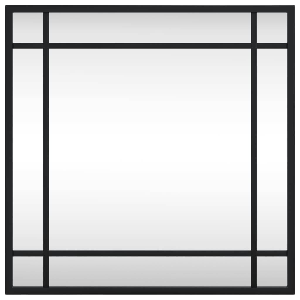 vidaXL Wandspiegel Schwarz 40x40 cm Quadratisch Eisen