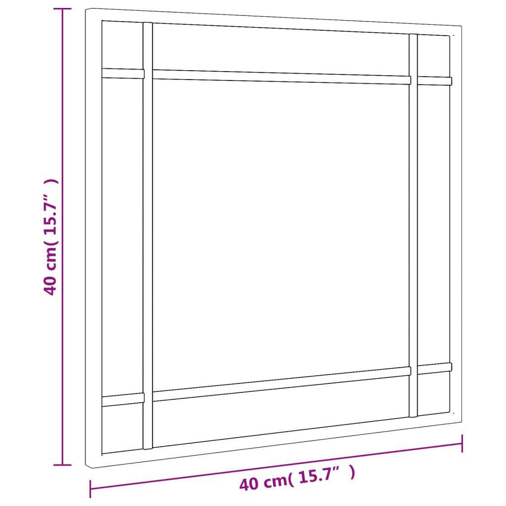 vidaXL Wandspiegel Schwarz 40x40 cm Quadratisch Eisen