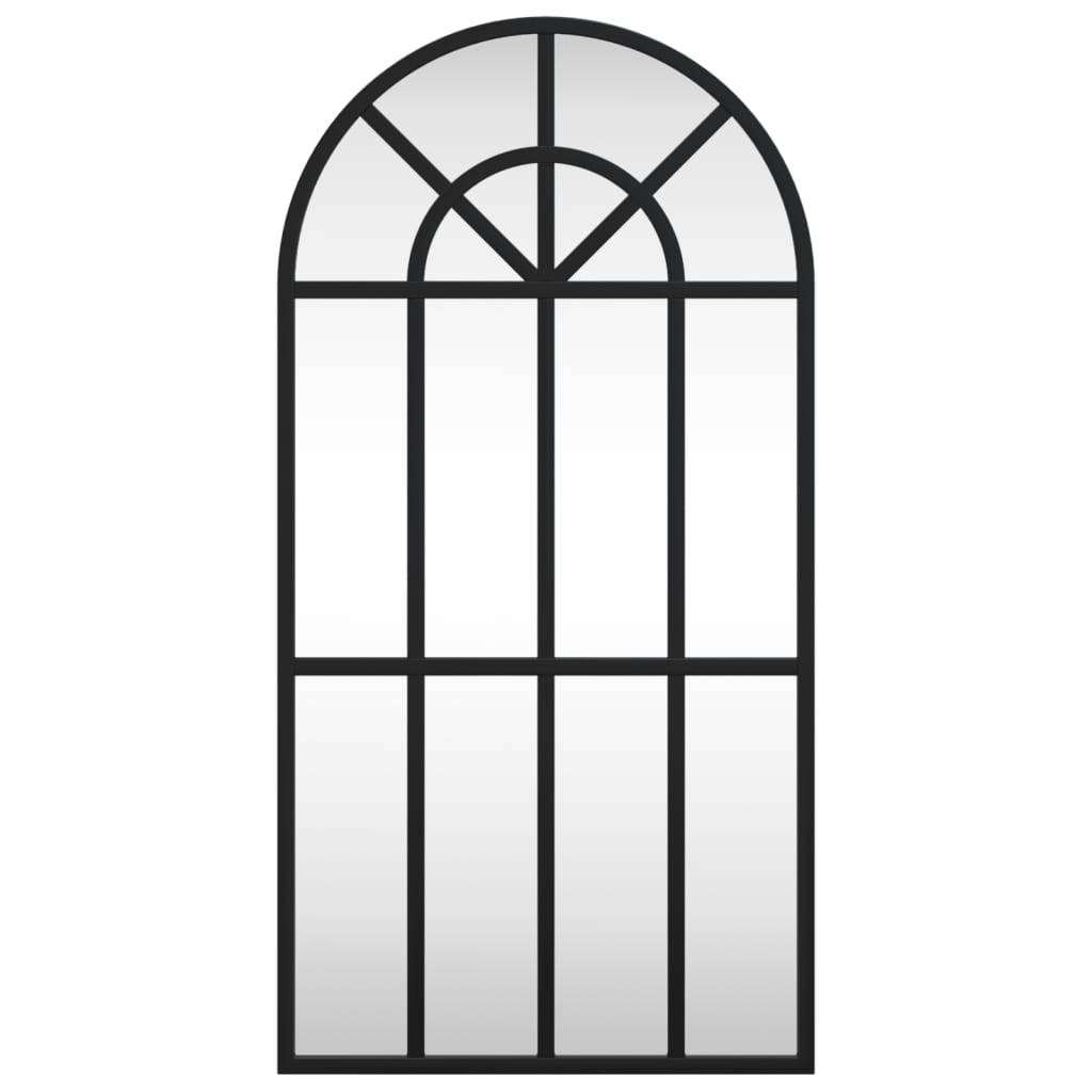vidaXL Wandspiegel Schwarz 30x60 cm Gewölbt Eisen