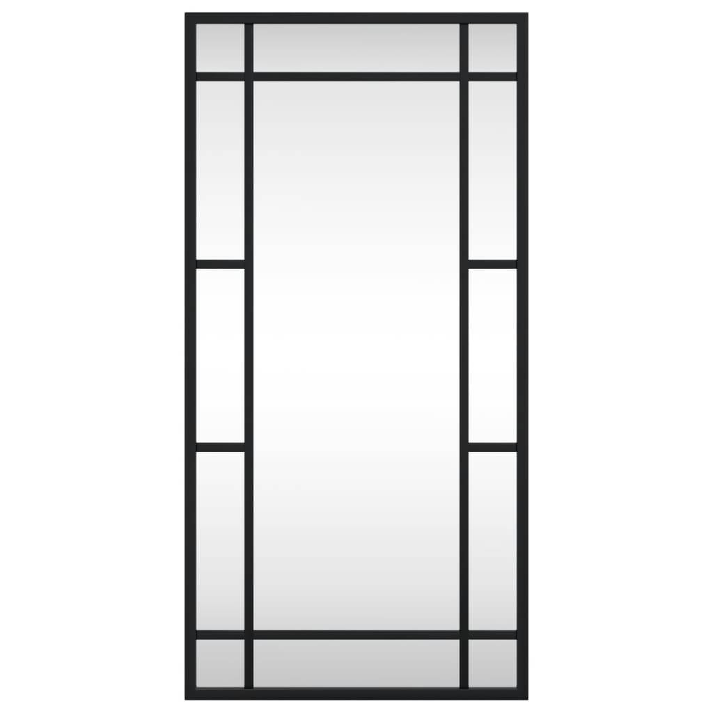 vidaXL Wandspiegel Schwarz 30x60 cm Rechteckig Eisen