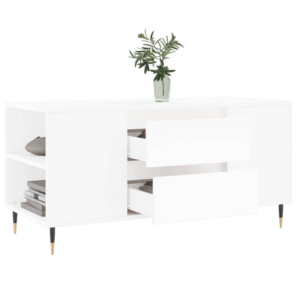 vidaXL Couchtisch Weiß 102x44,5x50 cm Holzwerkstoff
