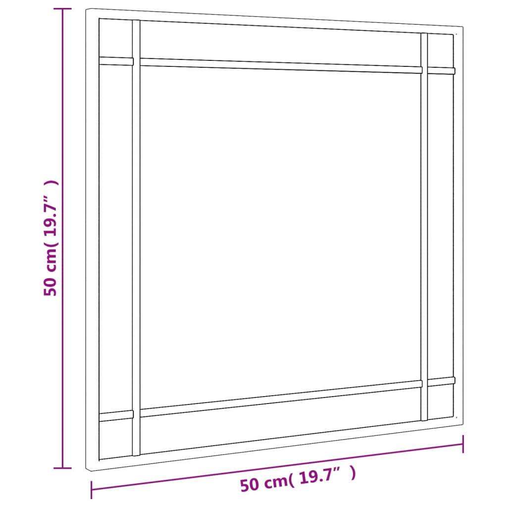 vidaXL Wandspiegel Schwarz 50x50 cm Quadratisch Eisen