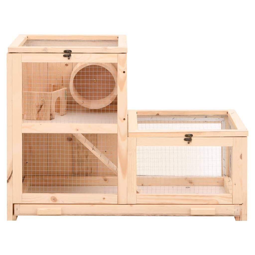 vidaXL Hamsterkäfig 81x40x60 cm Massivholz Tanne