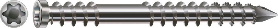SPAX Terrassenschraube Edelstahl A4 Fixiergewinde Zylinderkopf T-STAR plus CUT-Spitze 6 x 50mm - 100 Stück