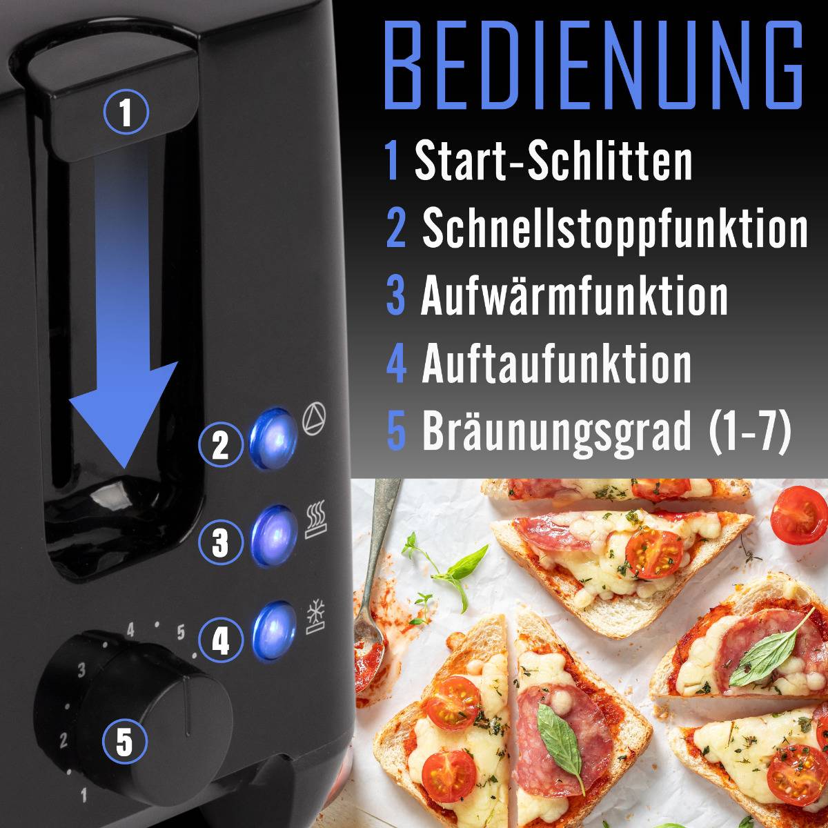 Clatronic Toaster TA 3801 schwarz