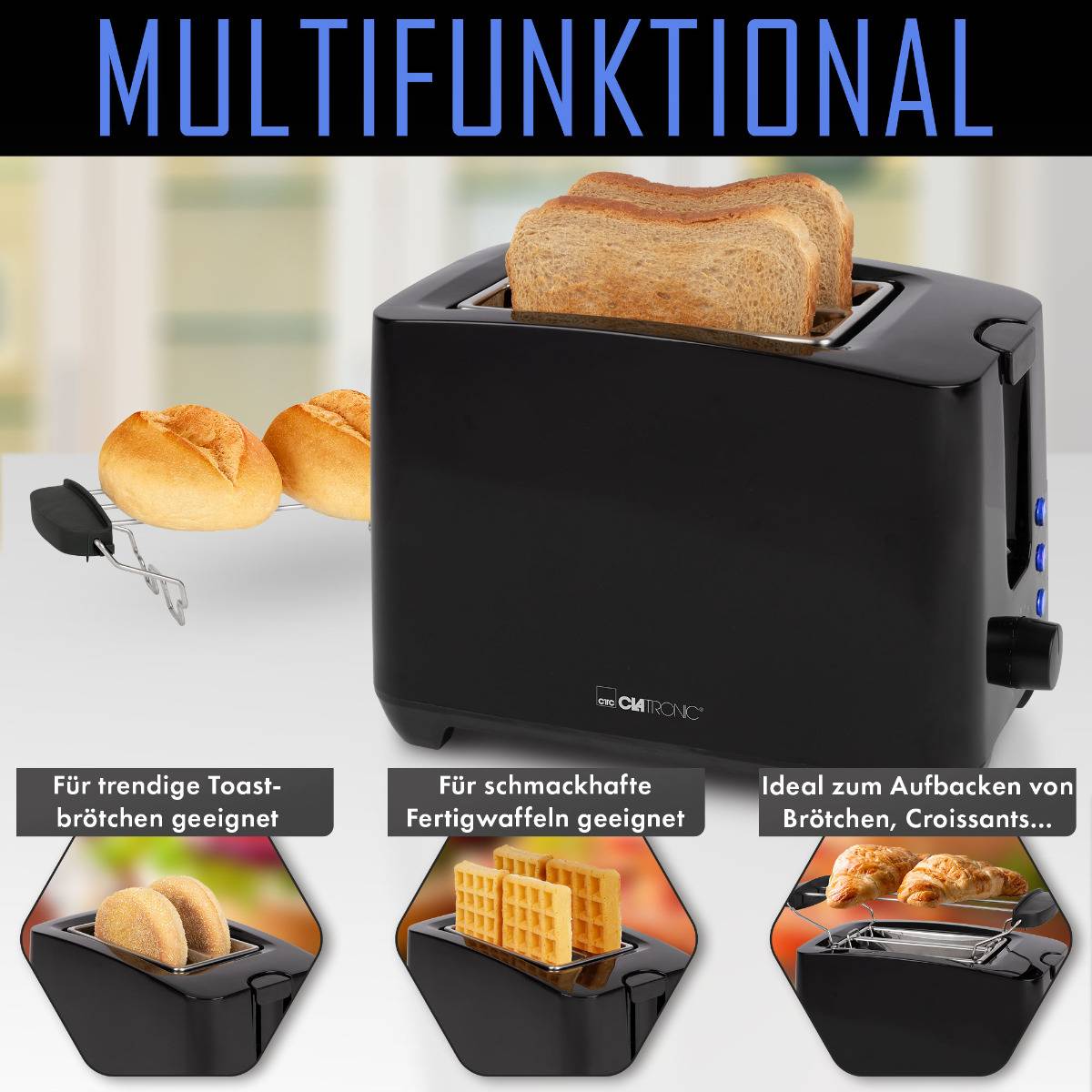 Clatronic Toaster TA 3801 schwarz