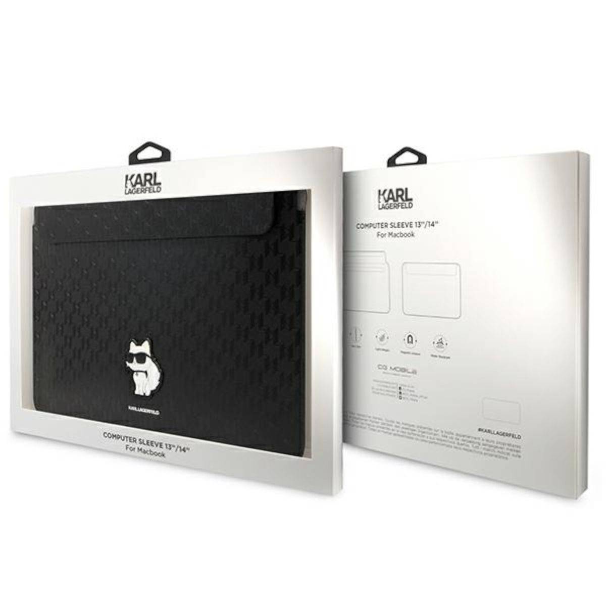 Karl Lagerfeld Universell Saffiano Monogram Choupette 14'' Schwarz