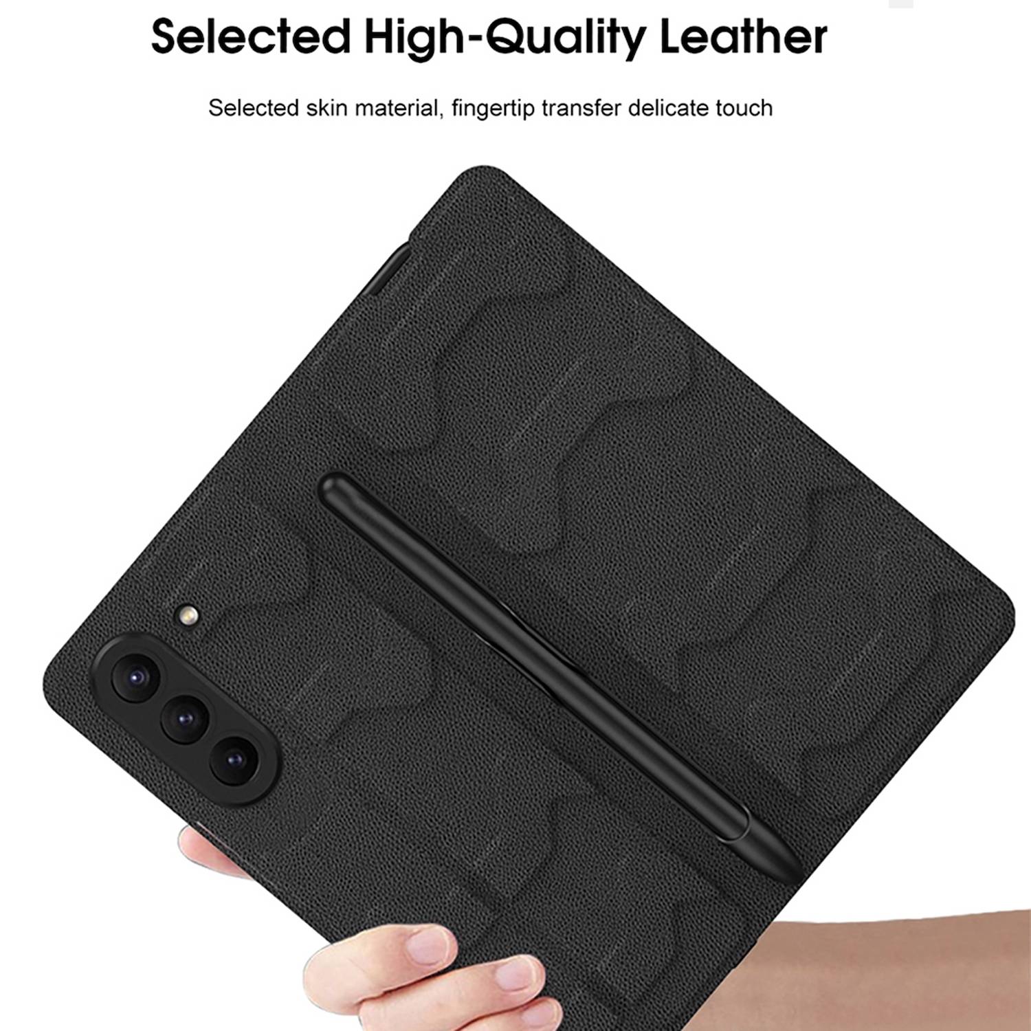 Für Samsung Galaxy Z Fold5 stoßfeste Kunstleder Hülle Stifthalterung
