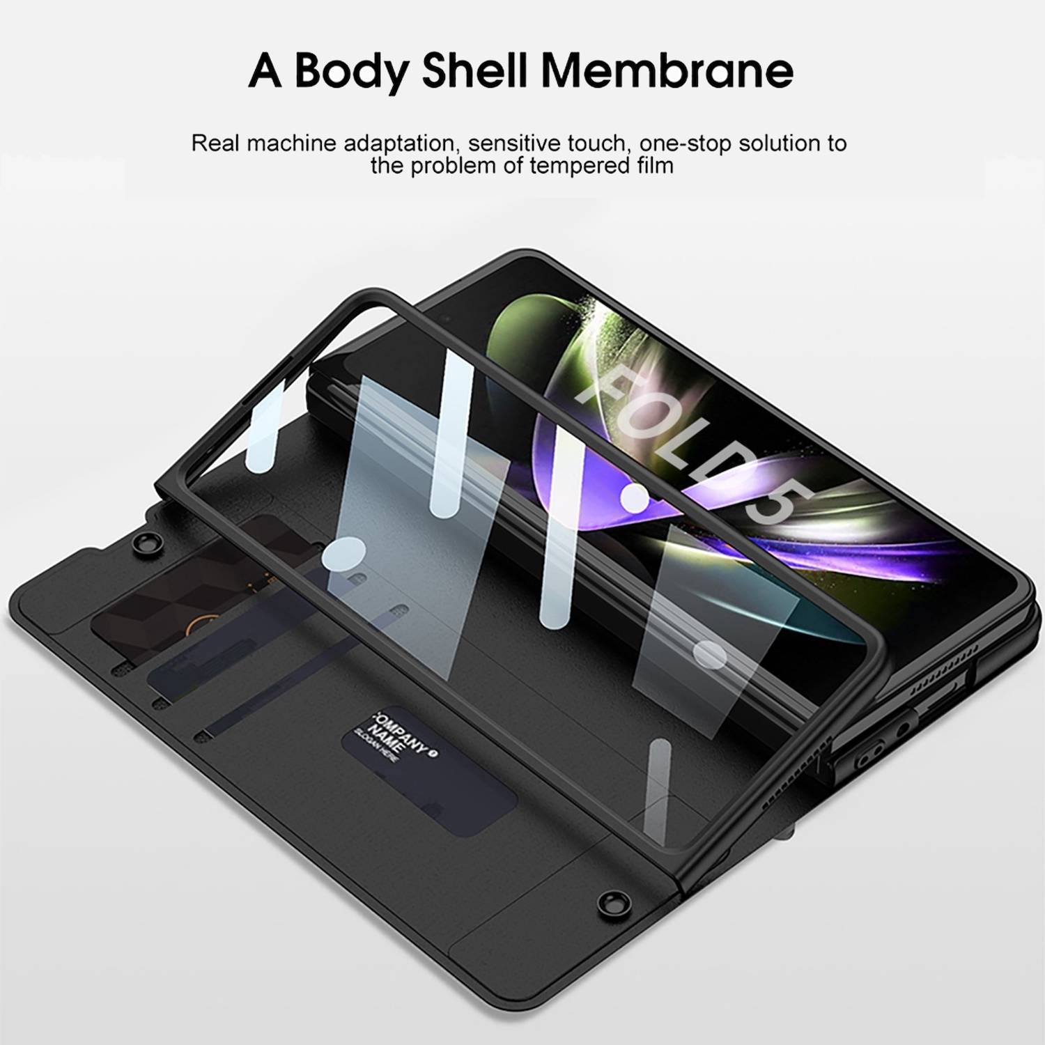 Für Samsung Galaxy Z Fold5 stoßfeste Kunstleder Hülle Stifthalterung