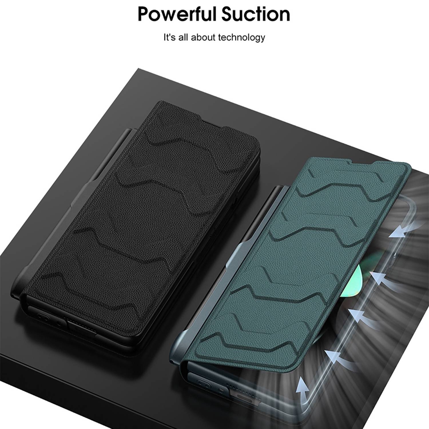 Für Samsung Galaxy Z Fold5 stoßfeste Kunstleder Hülle Stifthalterung