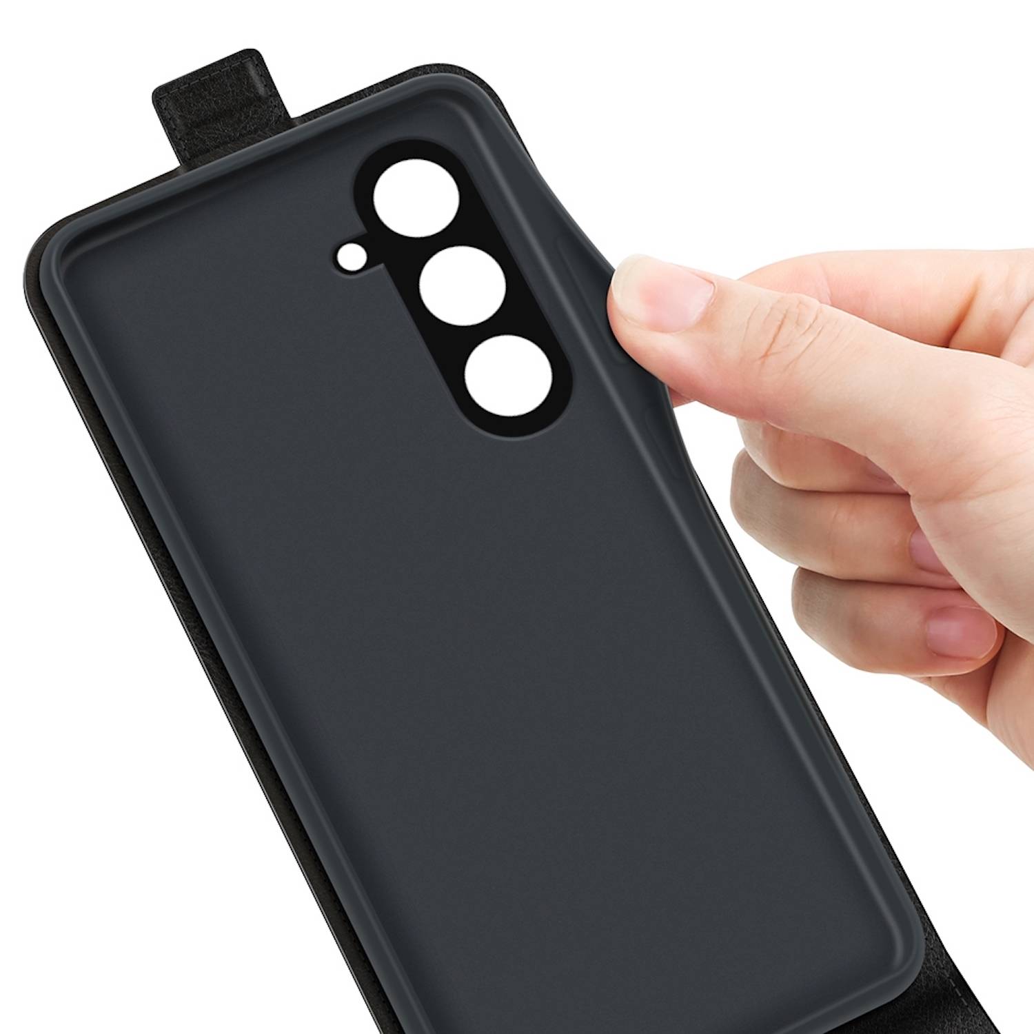 Für Samsung Galaxy S23 FE Fliptasche Schwarz Hülle Cover Schutz Tasche
