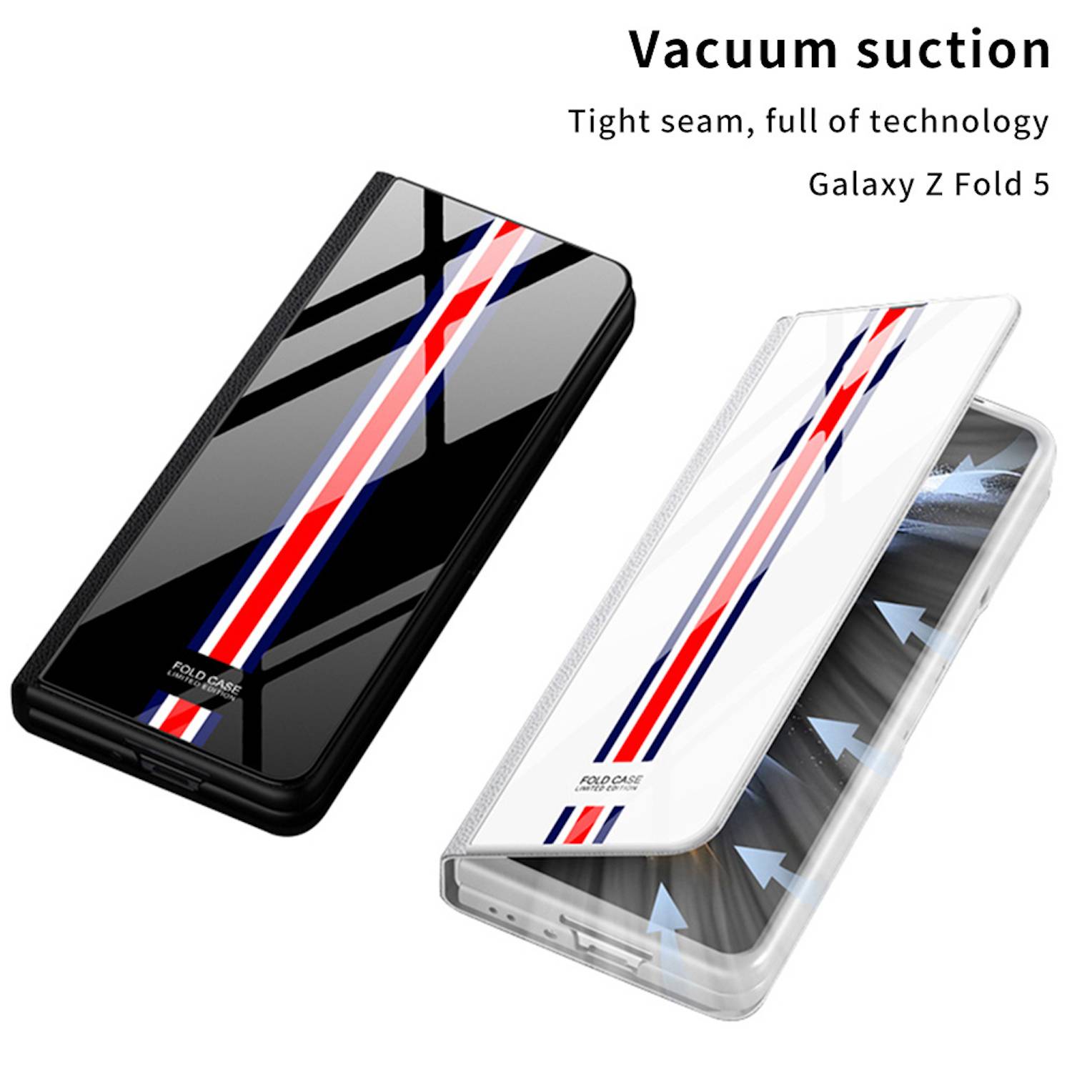 Für Samsung Galaxy Z Fold5 5G Schutzhülle Kunstleder + Kartenhalter