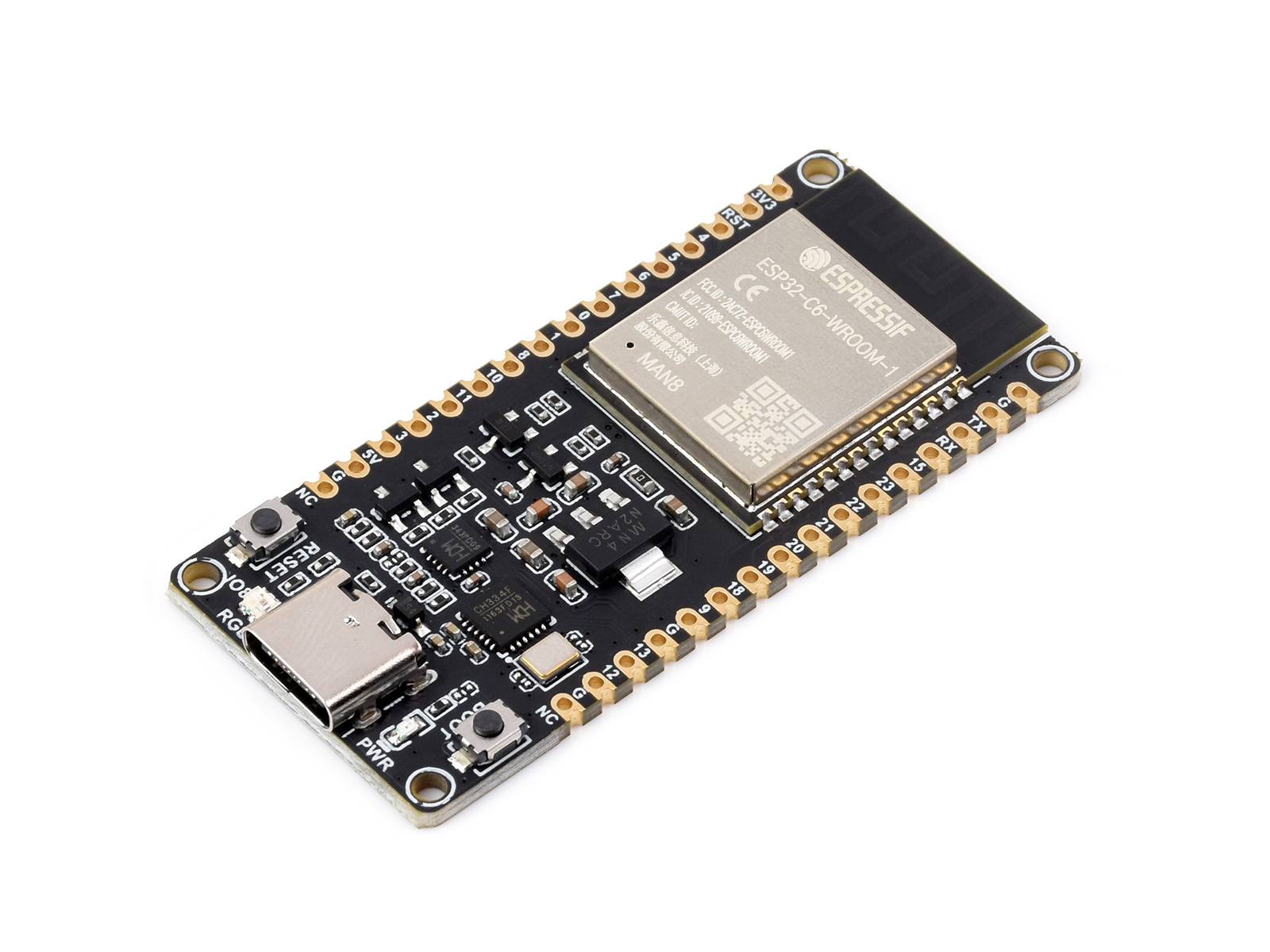 WaveShare ESP32-C6 Microcontroller WiFi 6 Development Board Pre-Soldered
