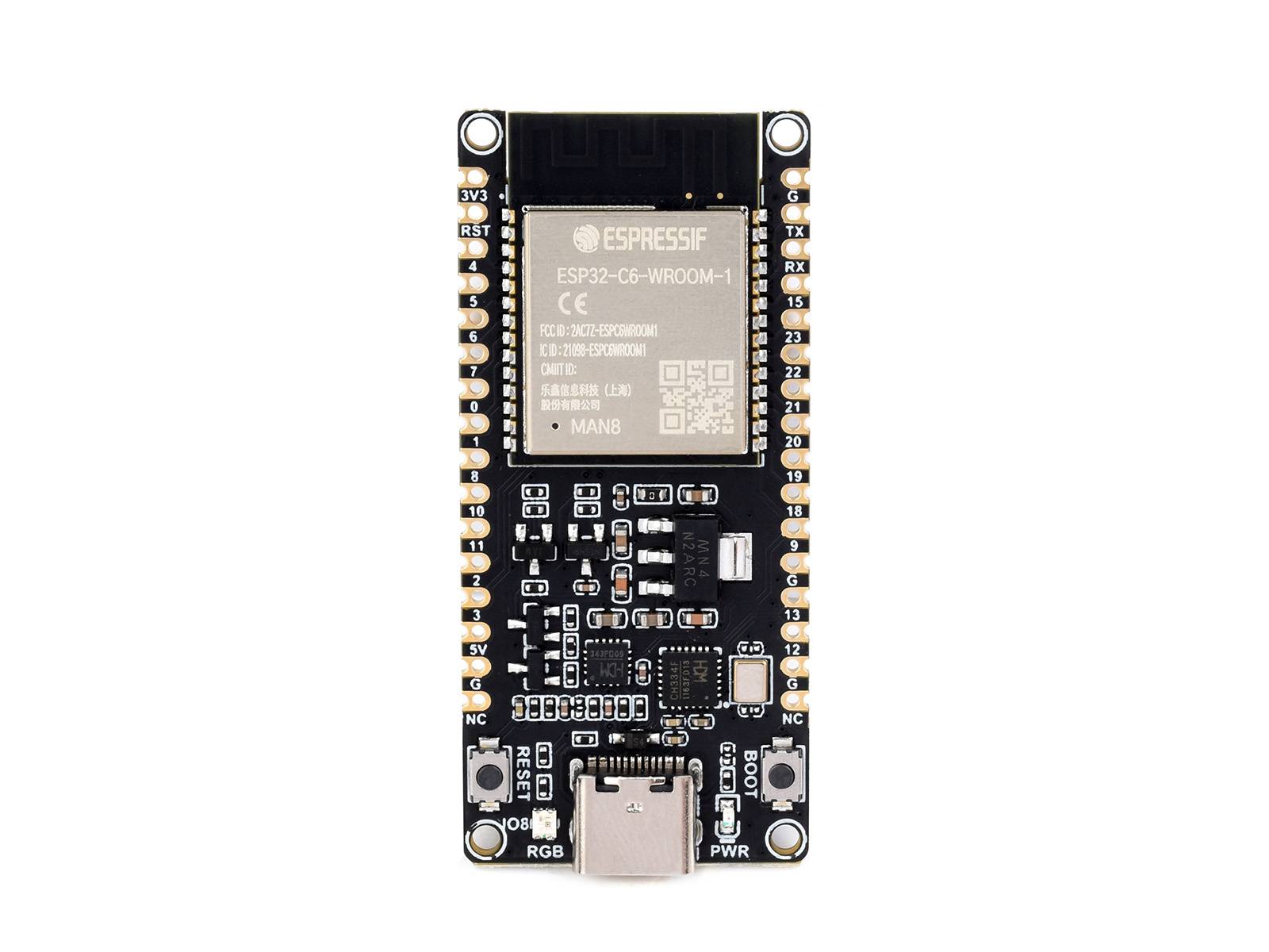 WaveShare ESP32-C6 Microcontroller WiFi 6 Development Board Pre-Soldered