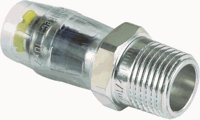 Multitubo Metall-Steckanschluss 20mmx3/4 AG, MS, m Gew. z Eindichten, vz