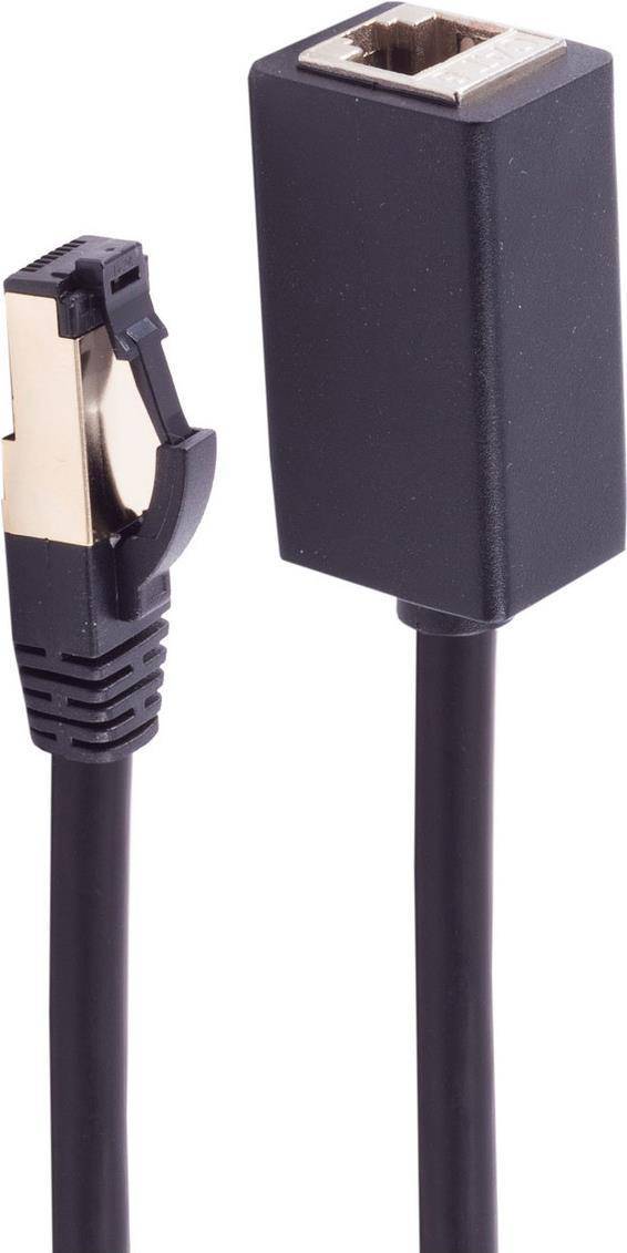 S-Conn Patchkabel-Verlängerung Cat. 8.1, S/FTP, TPE, halogenfrei, schwarz, 0,5 m