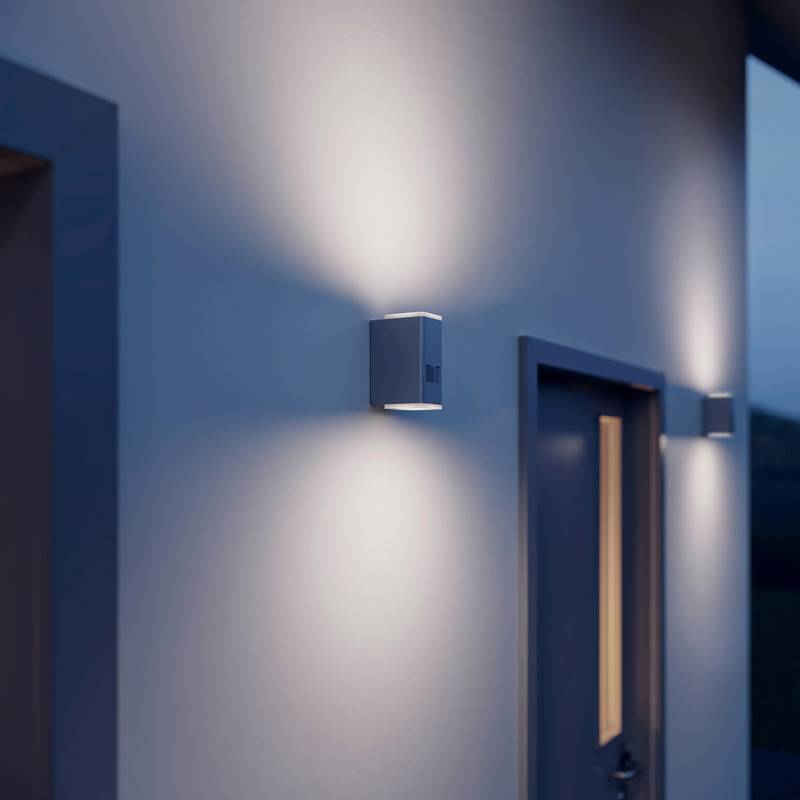 Steinel LED Außenleuchte L 930 S anthrazit mit Bewegungsmelder moderne Alu Außenwandleuchte Up-/Downlight warmweiß