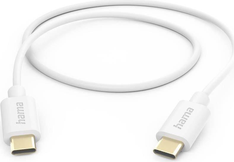 hama 00201590 Ladekabel, USB-C - USB-C, 1 m, Weiß