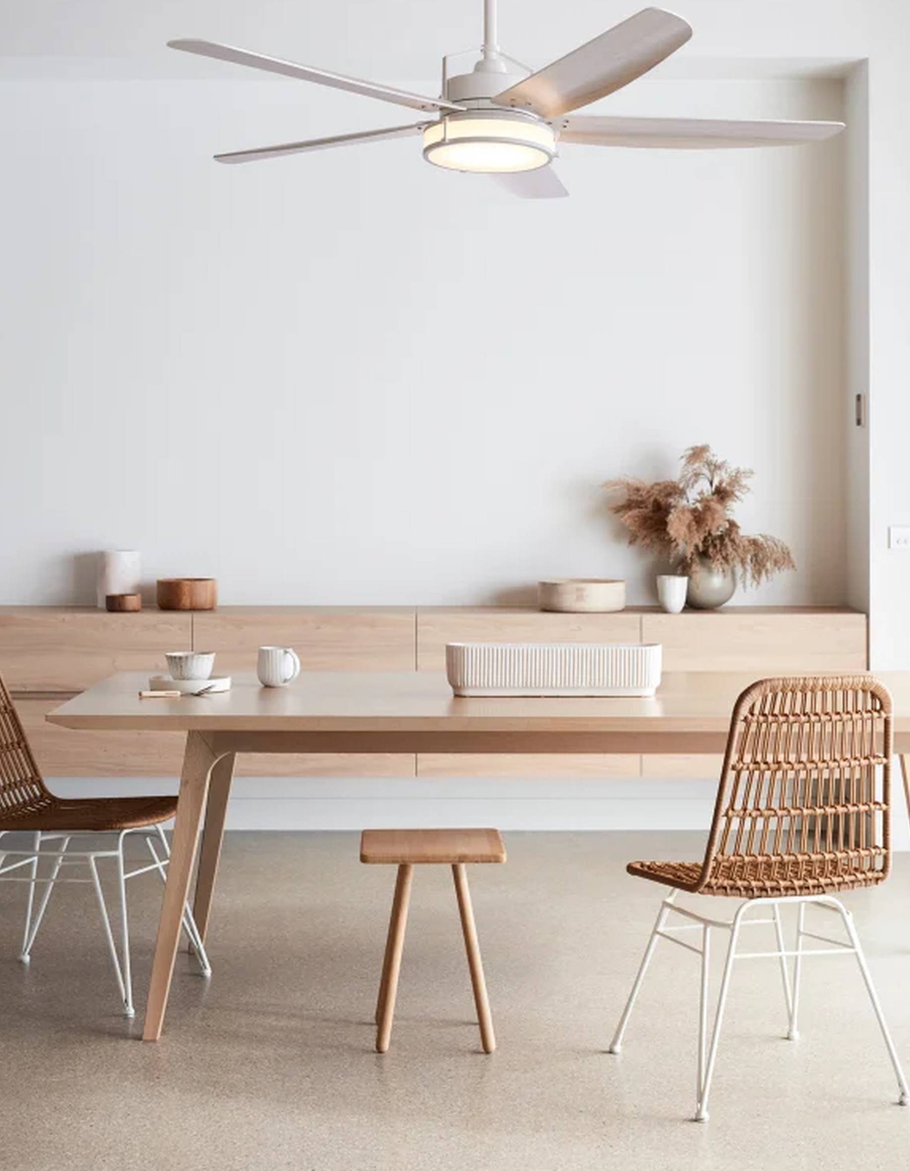 Energiespar Deckenventilator Louisville Weiß mit LED