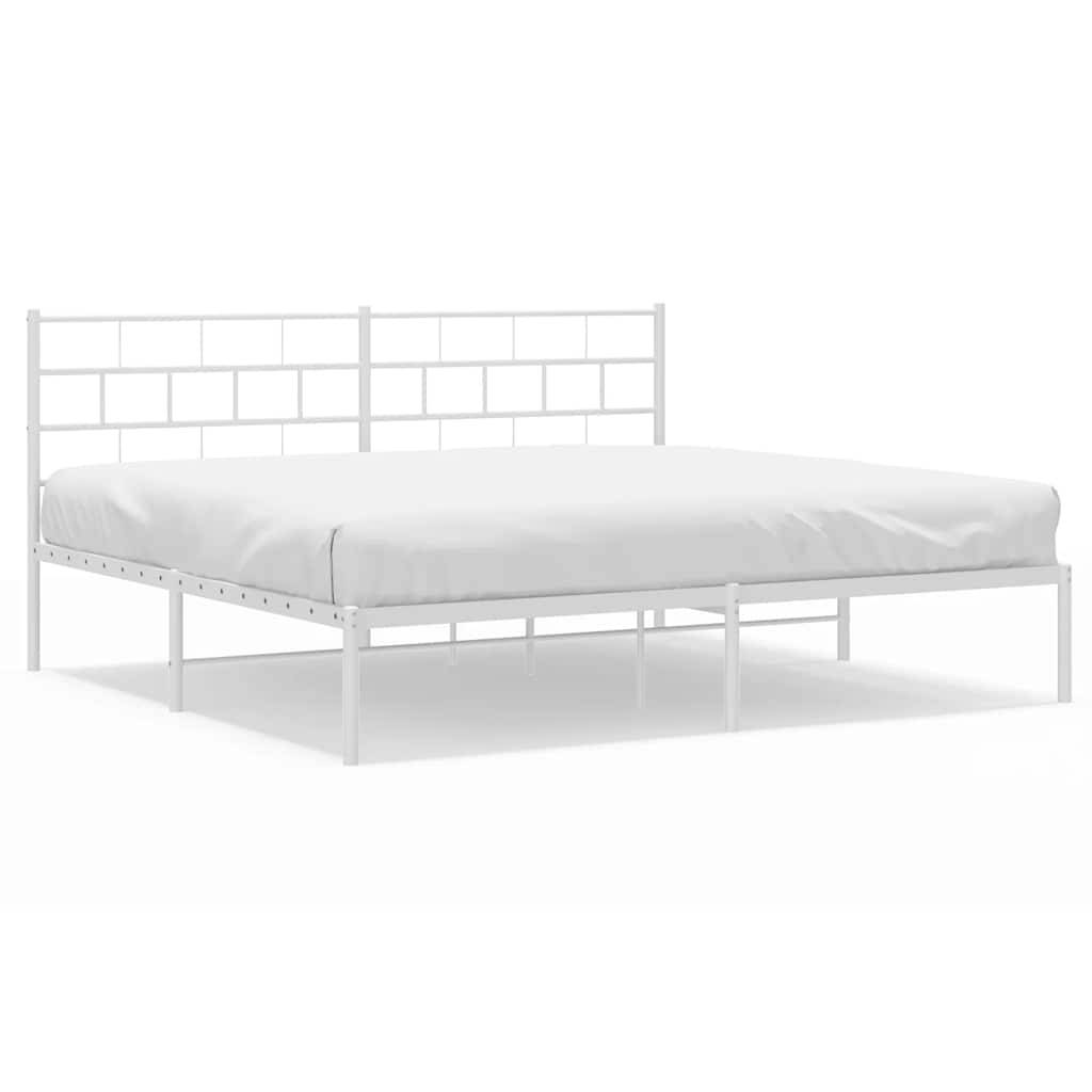 vidaXL Bettgestell mit Kopfteil Metall Weiß 183x213 cm
