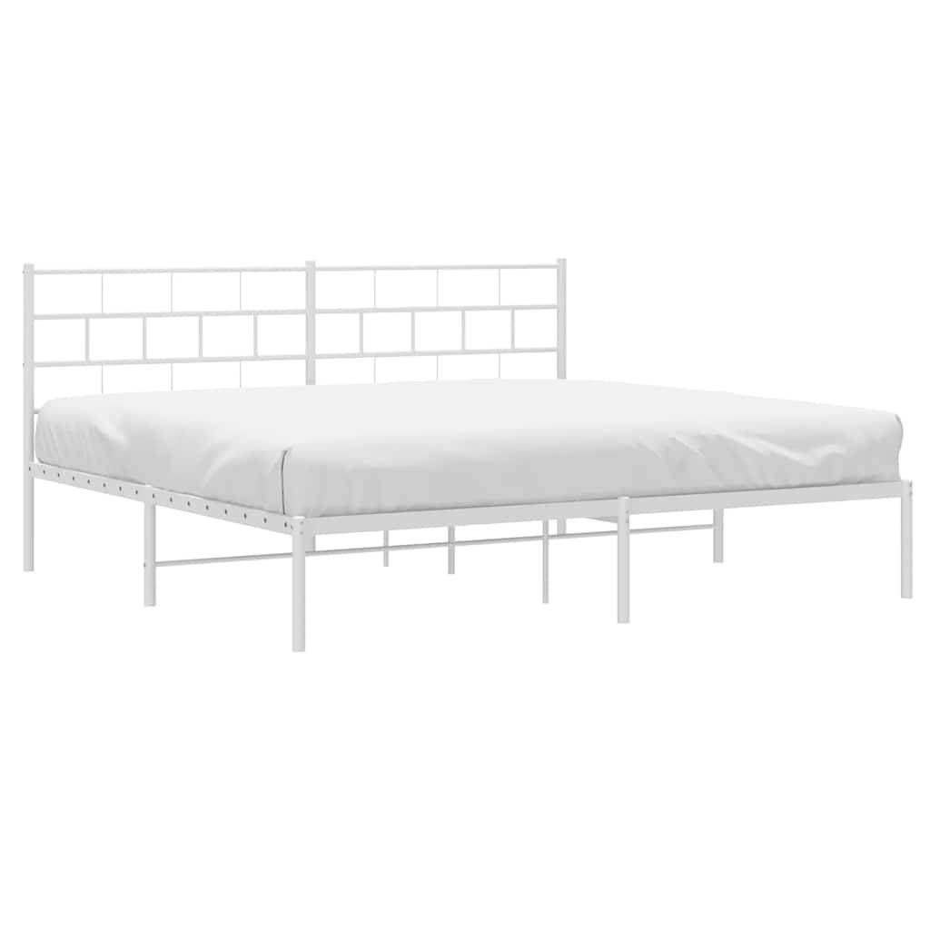 vidaXL Bettgestell mit Kopfteil Metall Weiß 183x213 cm