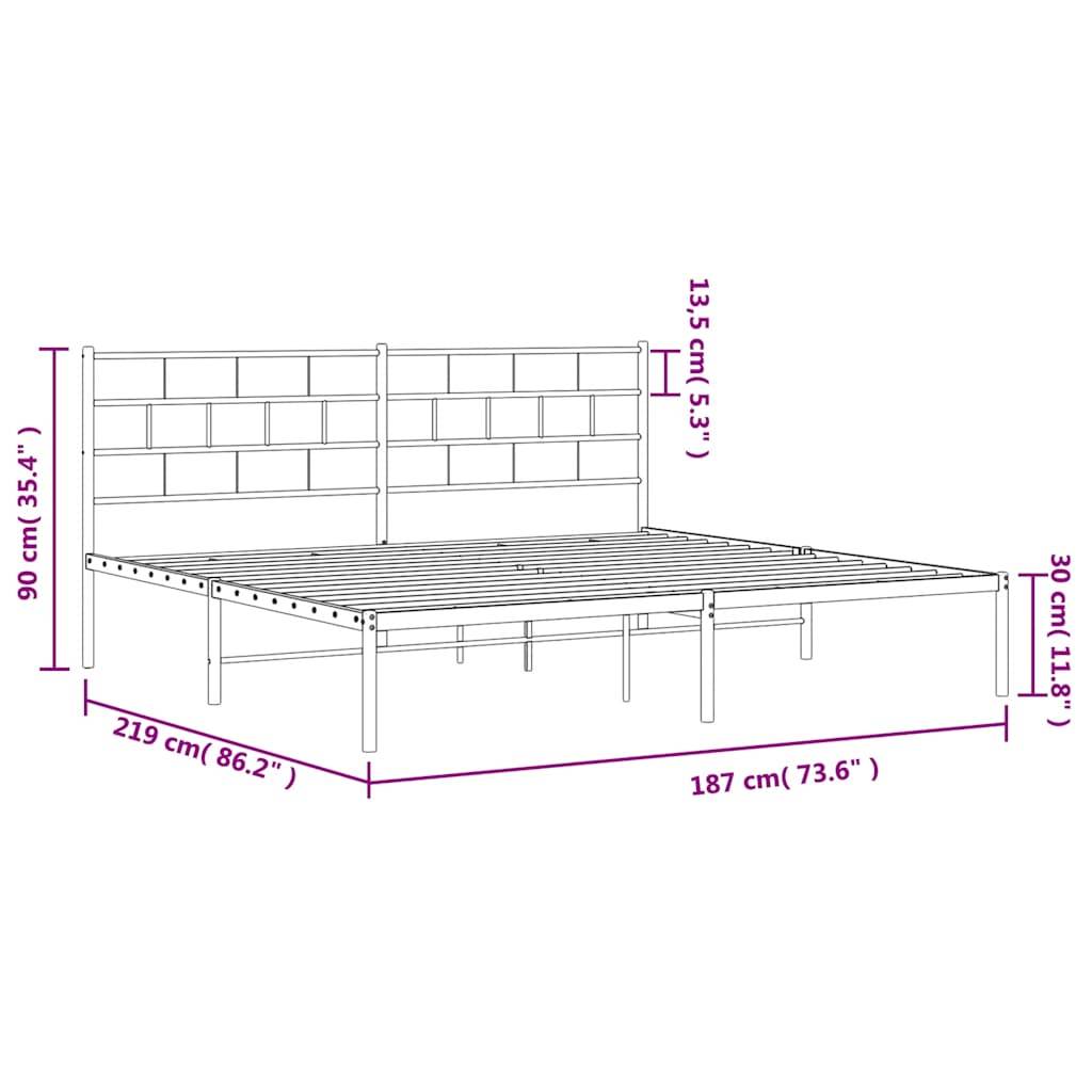 vidaXL Bettgestell mit Kopfteil Metall Weiß 183x213 cm